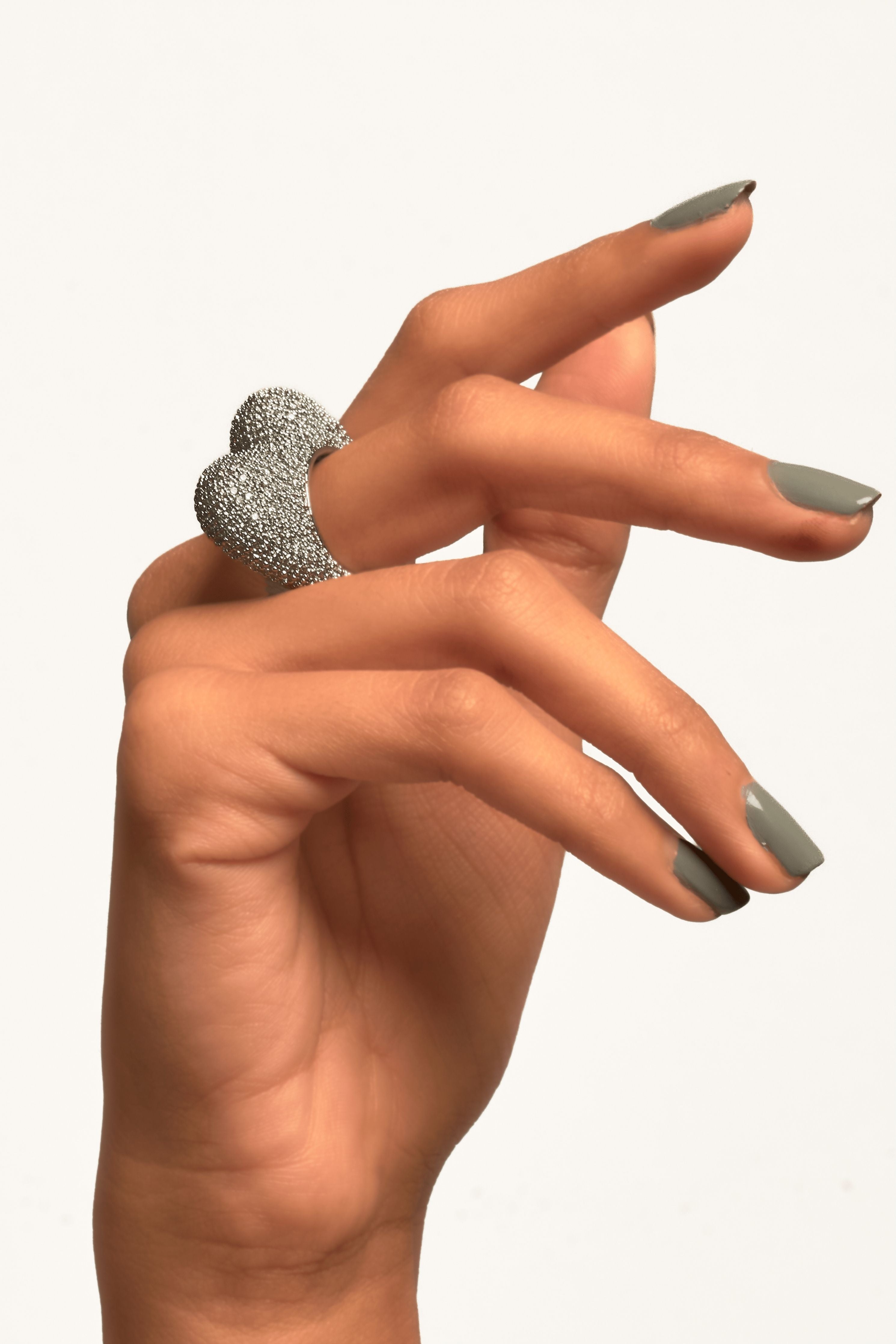 The Love Ring In Silver Crystals