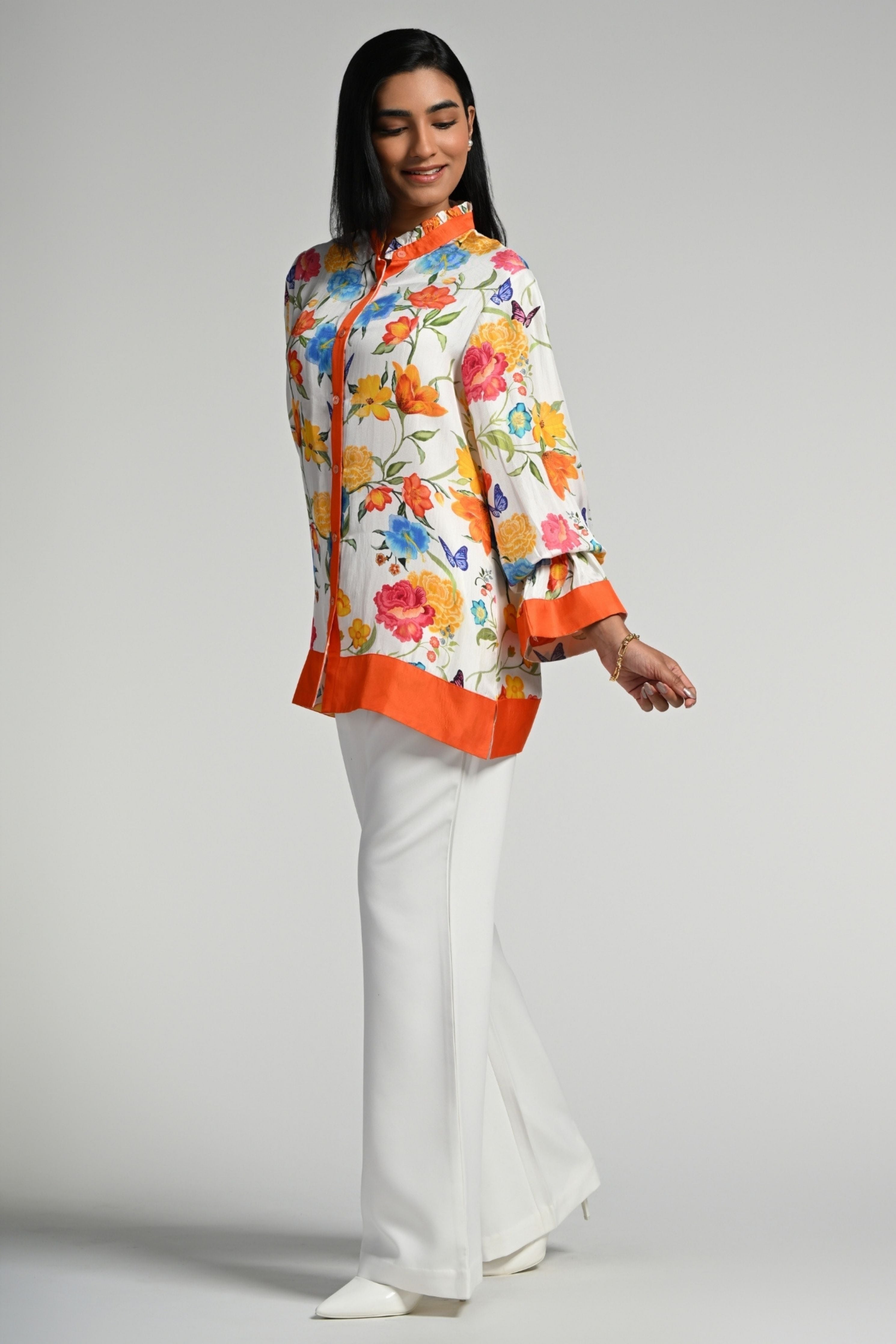 Papillion Garden Silk Shirt