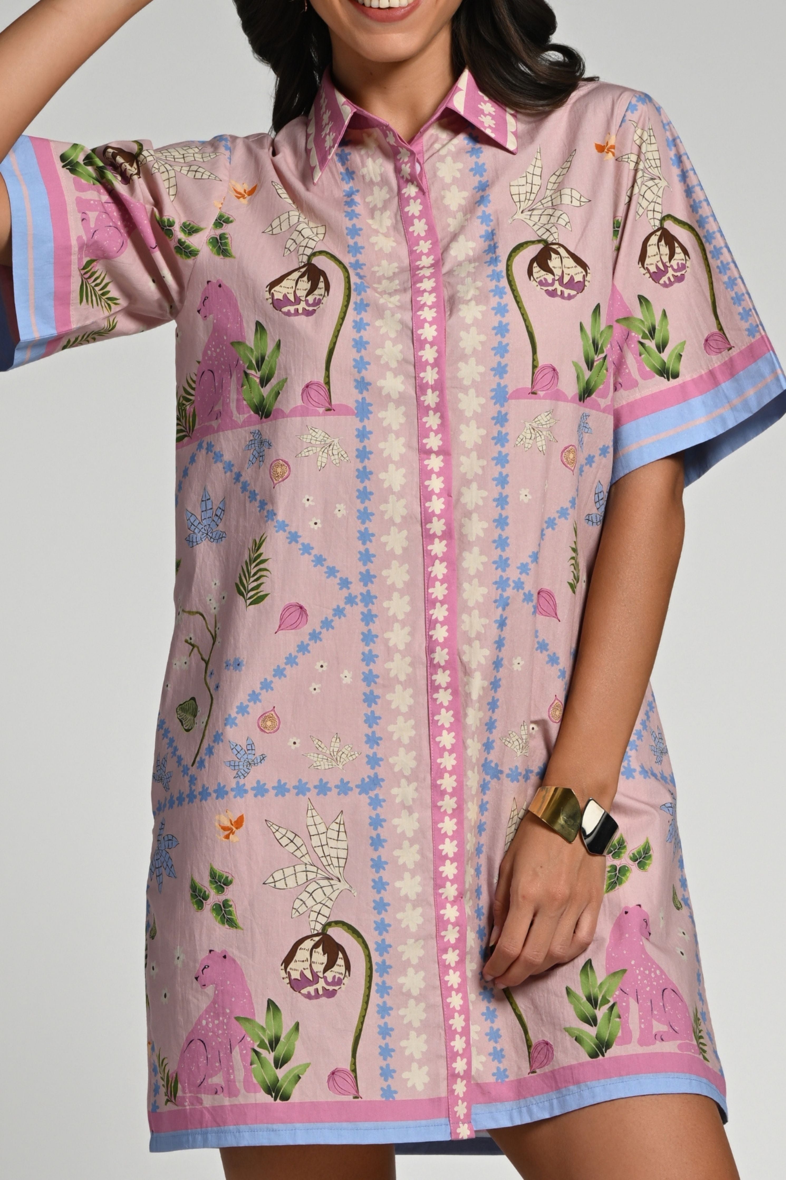 Jungle Daydream Cotton Short Dress
