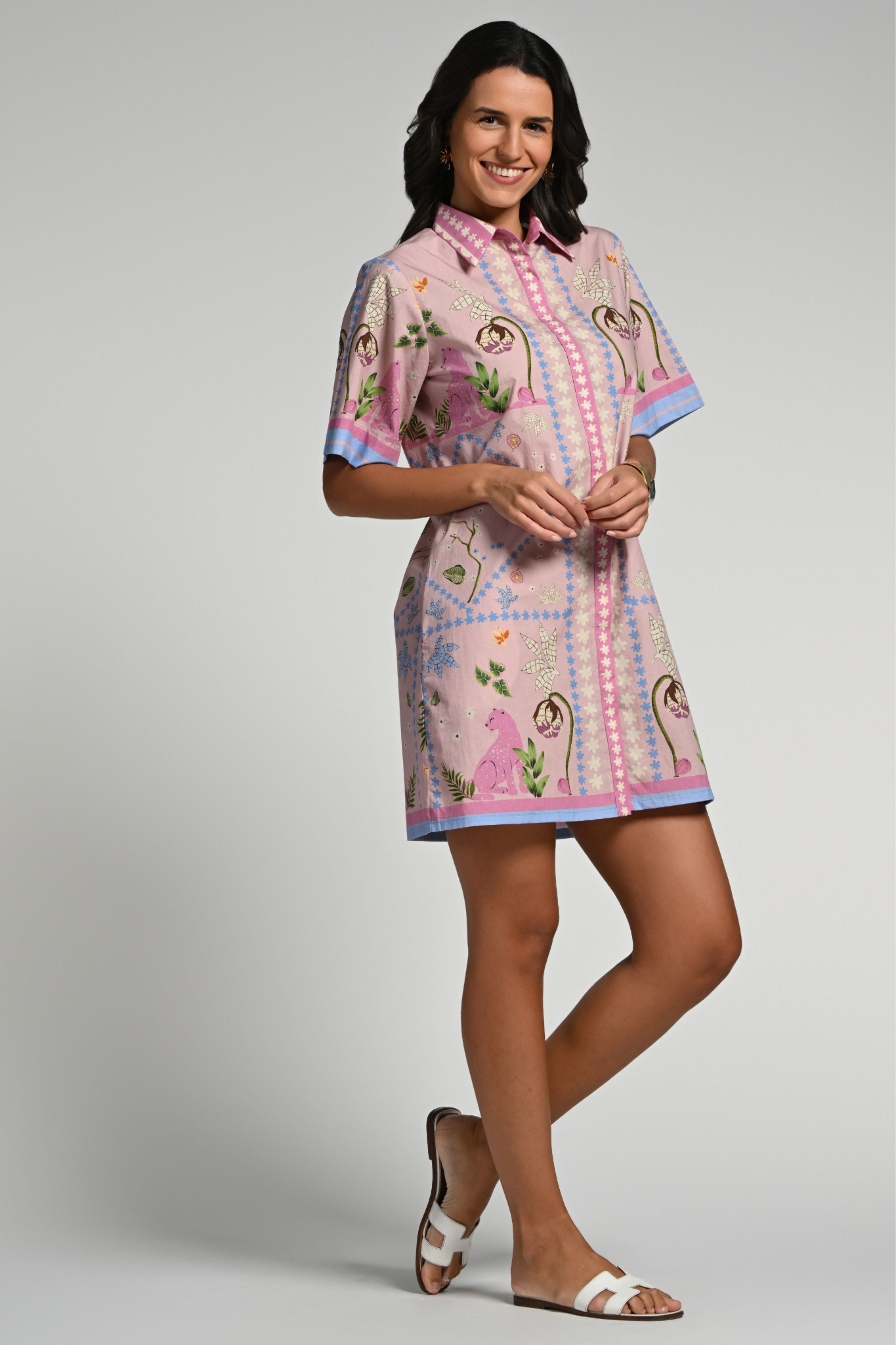 Jungle Daydream Cotton Short Dress