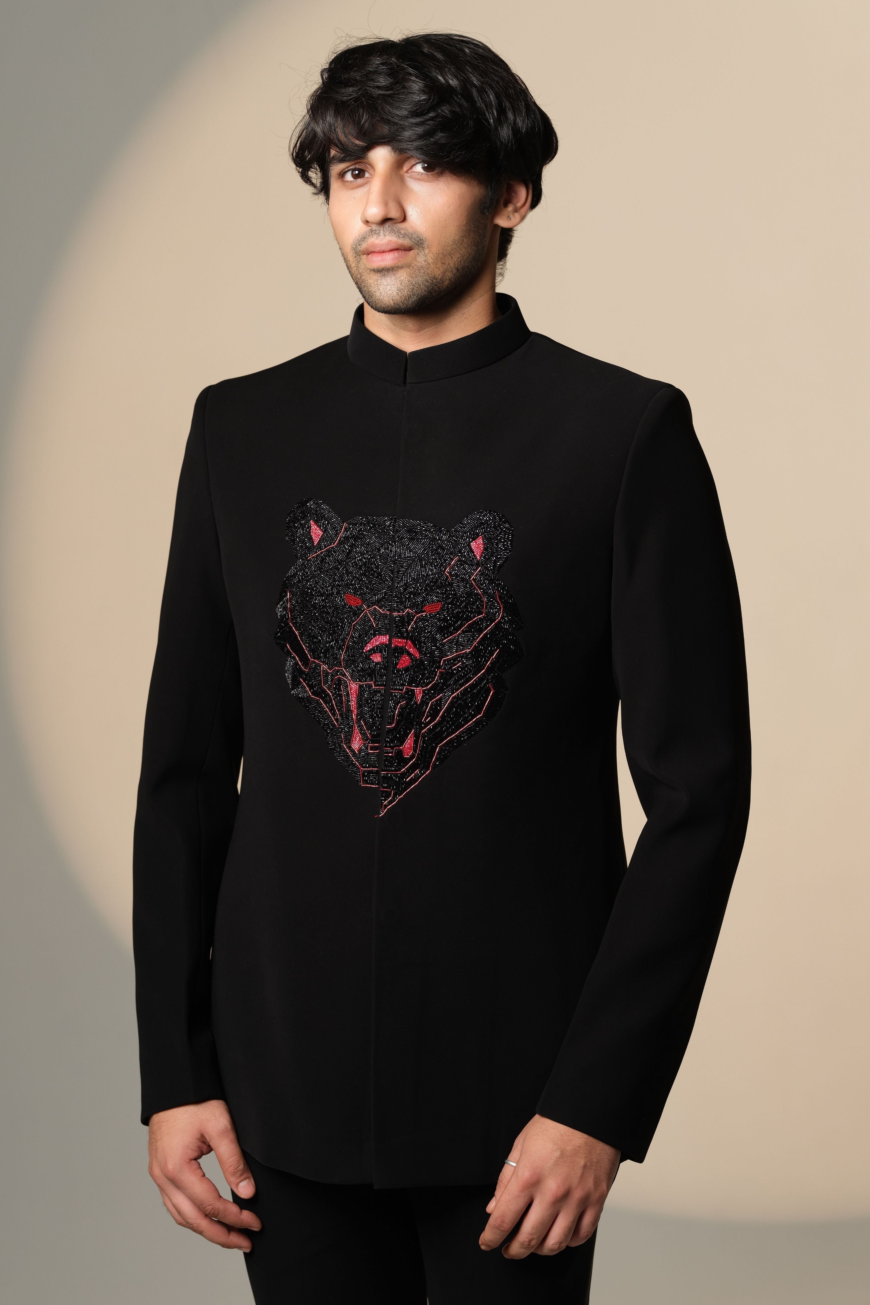 Bandhgala With Bear Red Eyes On Center