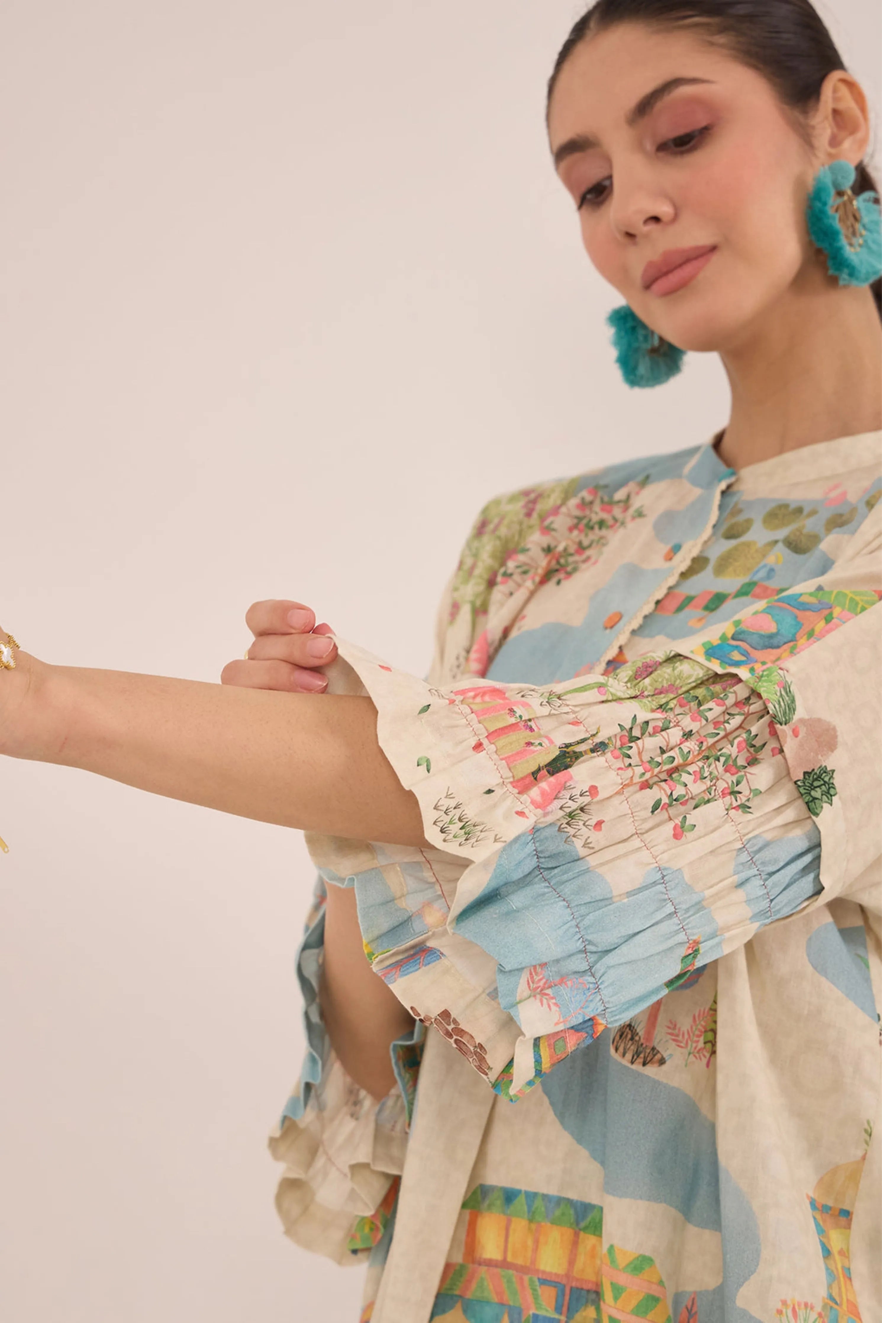 Safar Kimono With Boat Pants Co-Ord Set