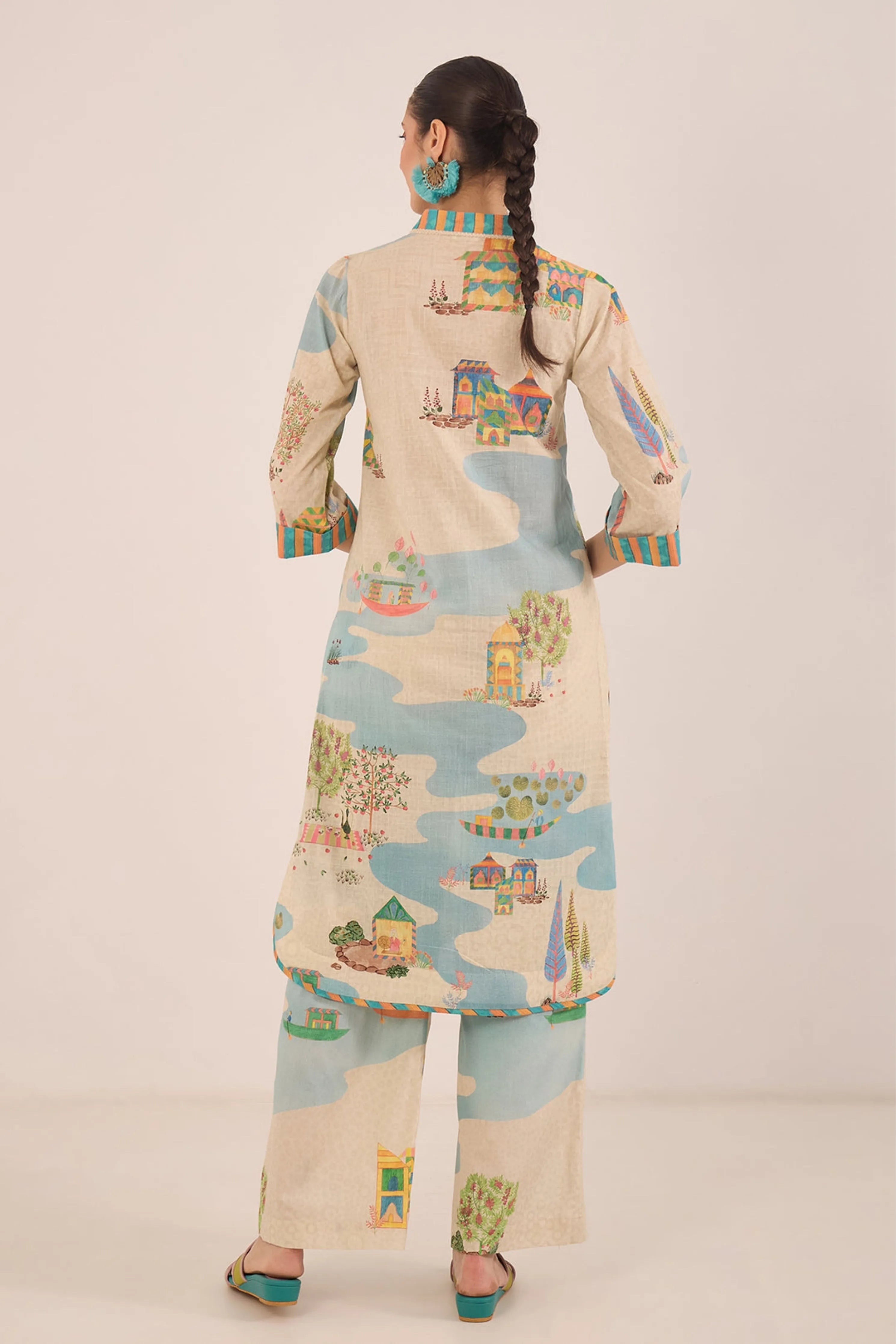 Safar V-Neck Kurta Co-Ord Set