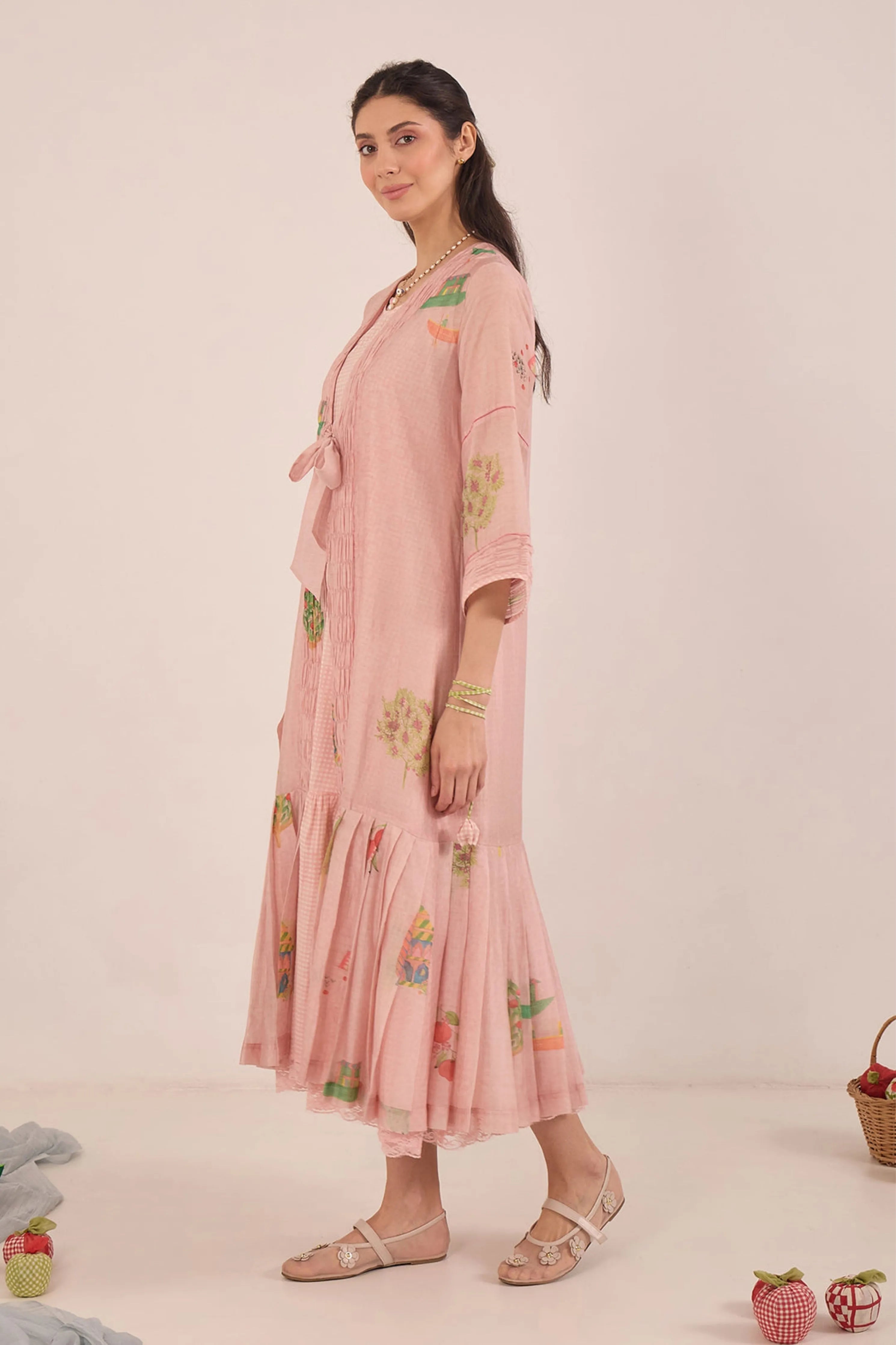 Gulposh Pleated Jacket Dress
