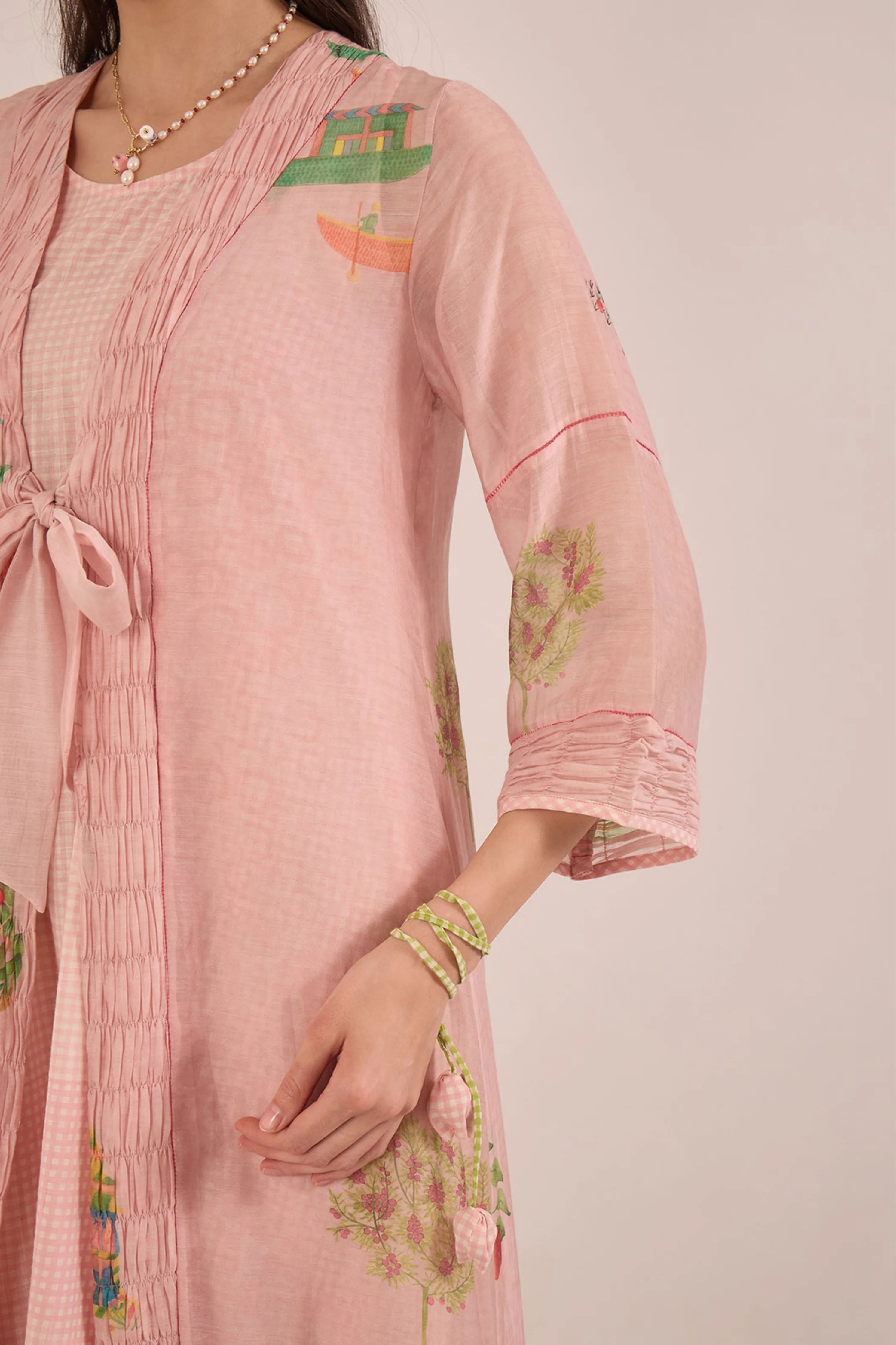 Gulposh Pleated Jacket Dress