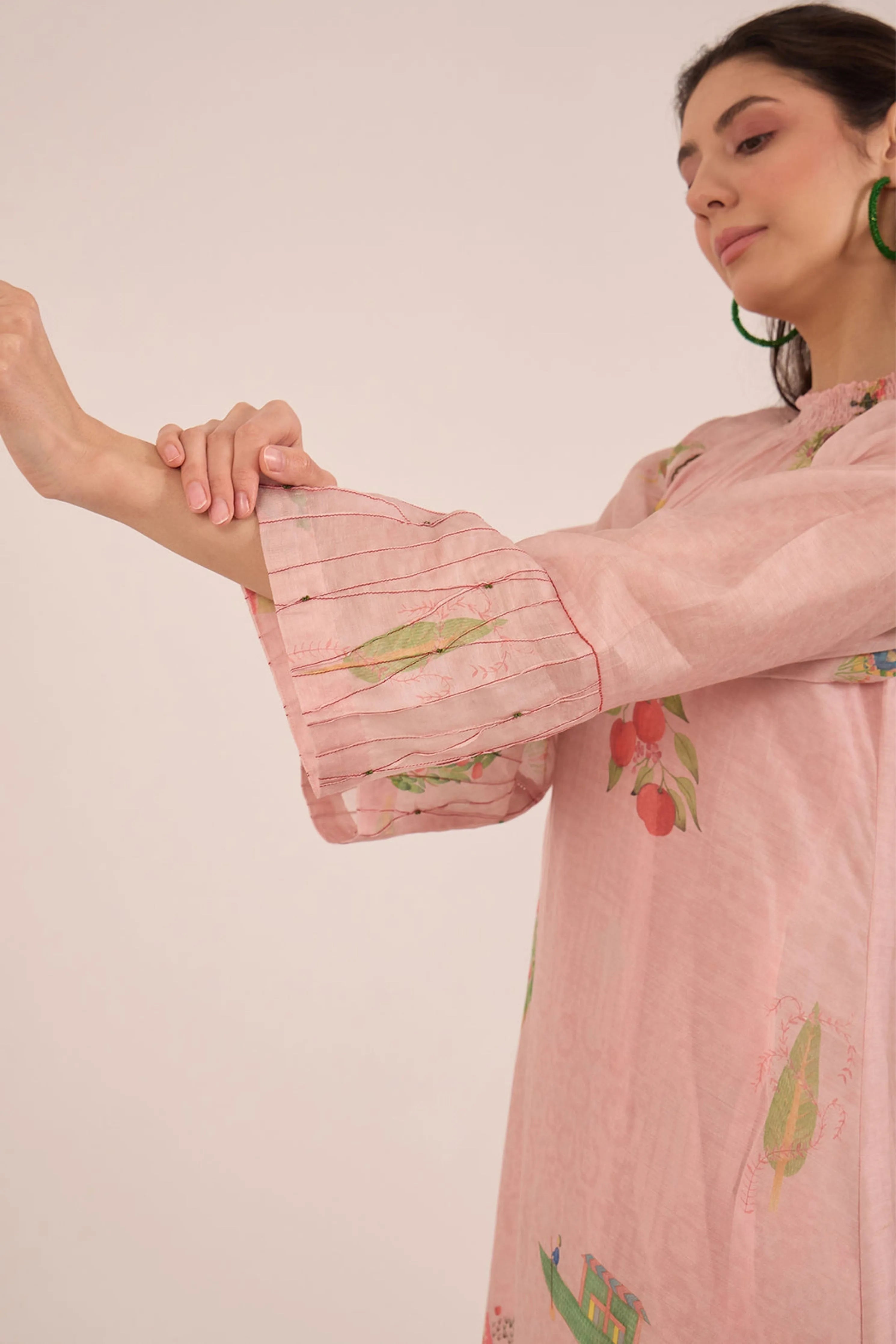 Gulposh Silk Raglan Dress