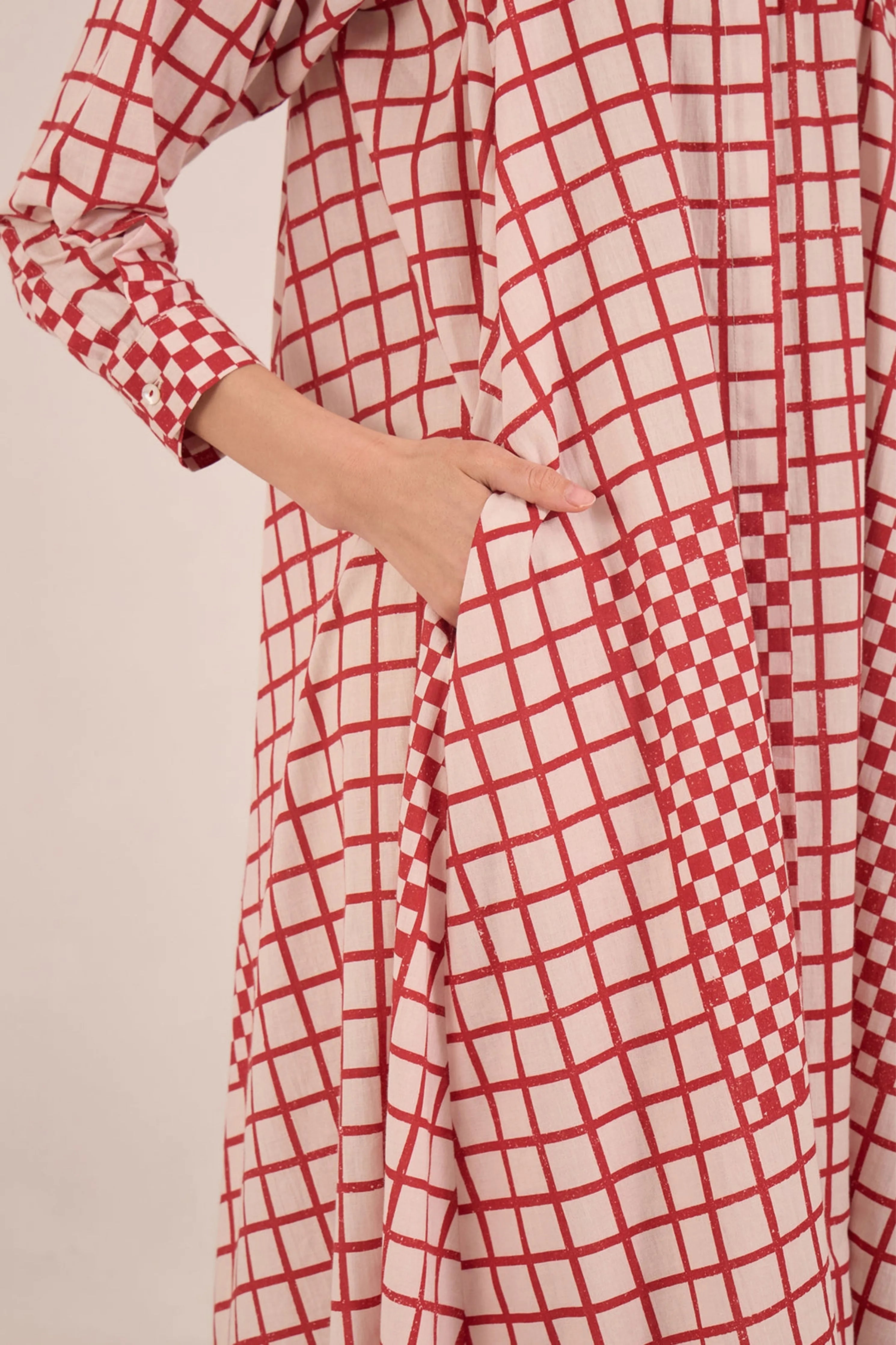 Aarol Check Midi Dress
