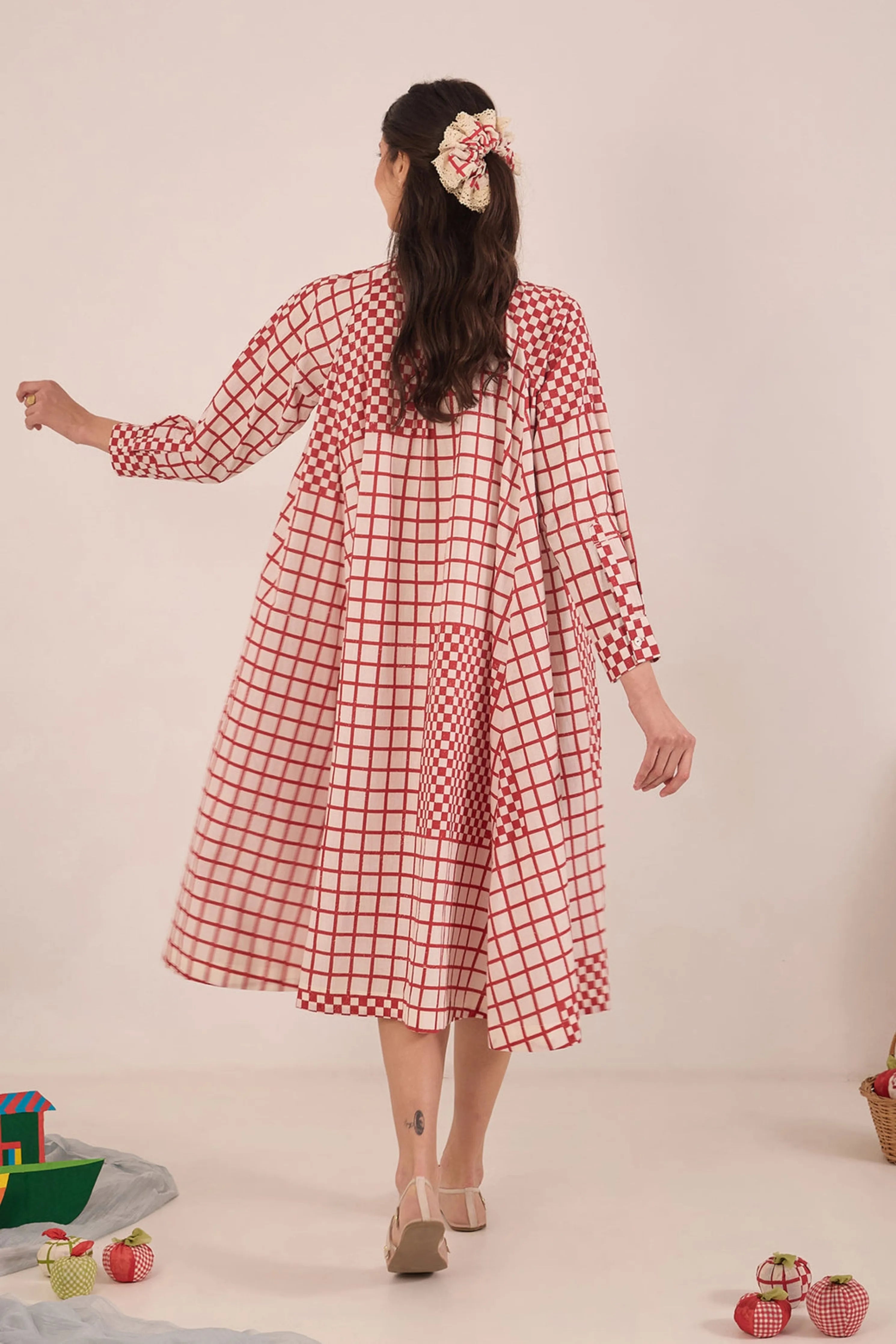 Aarol Check Midi Dress