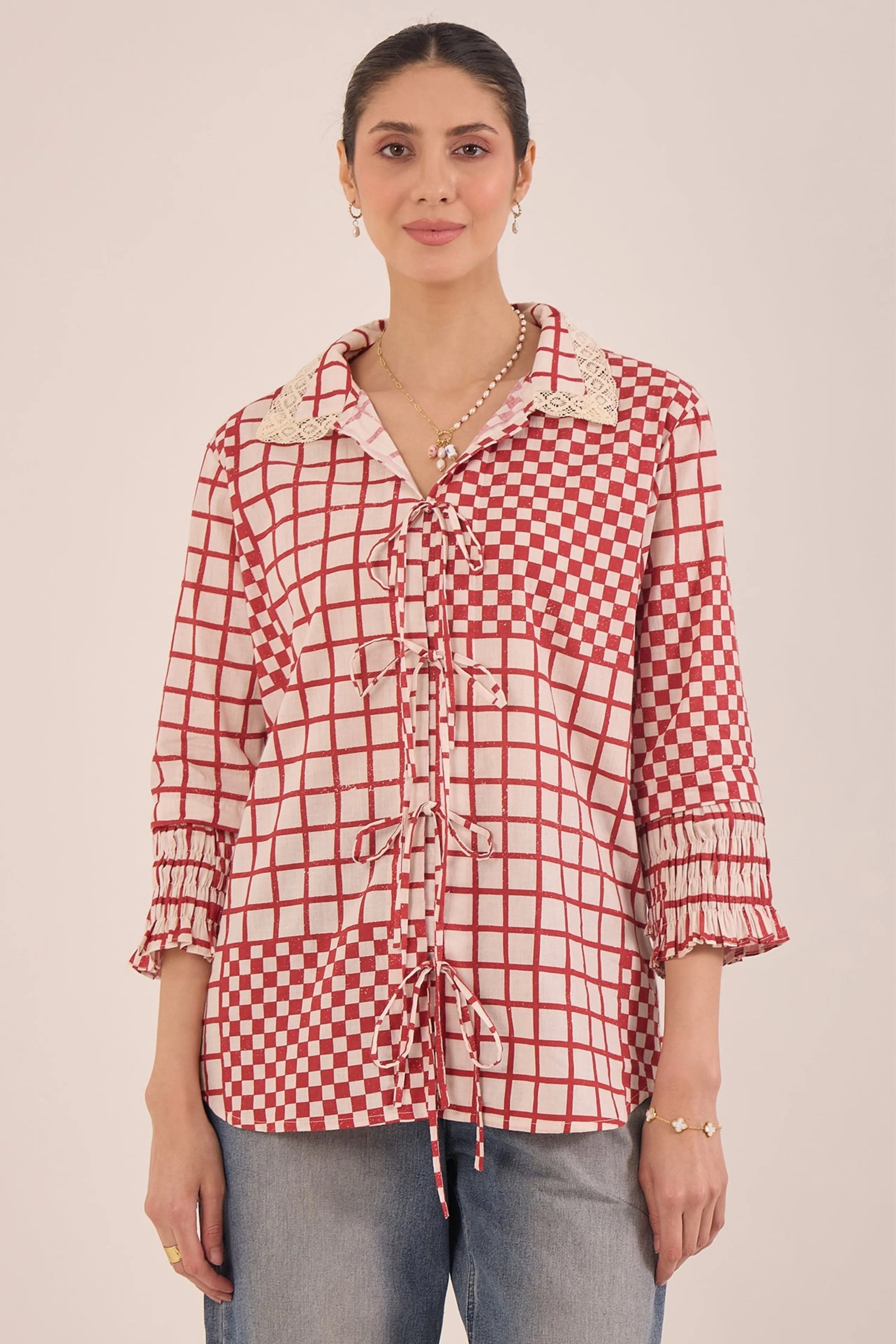 Aarol Check String Shirt