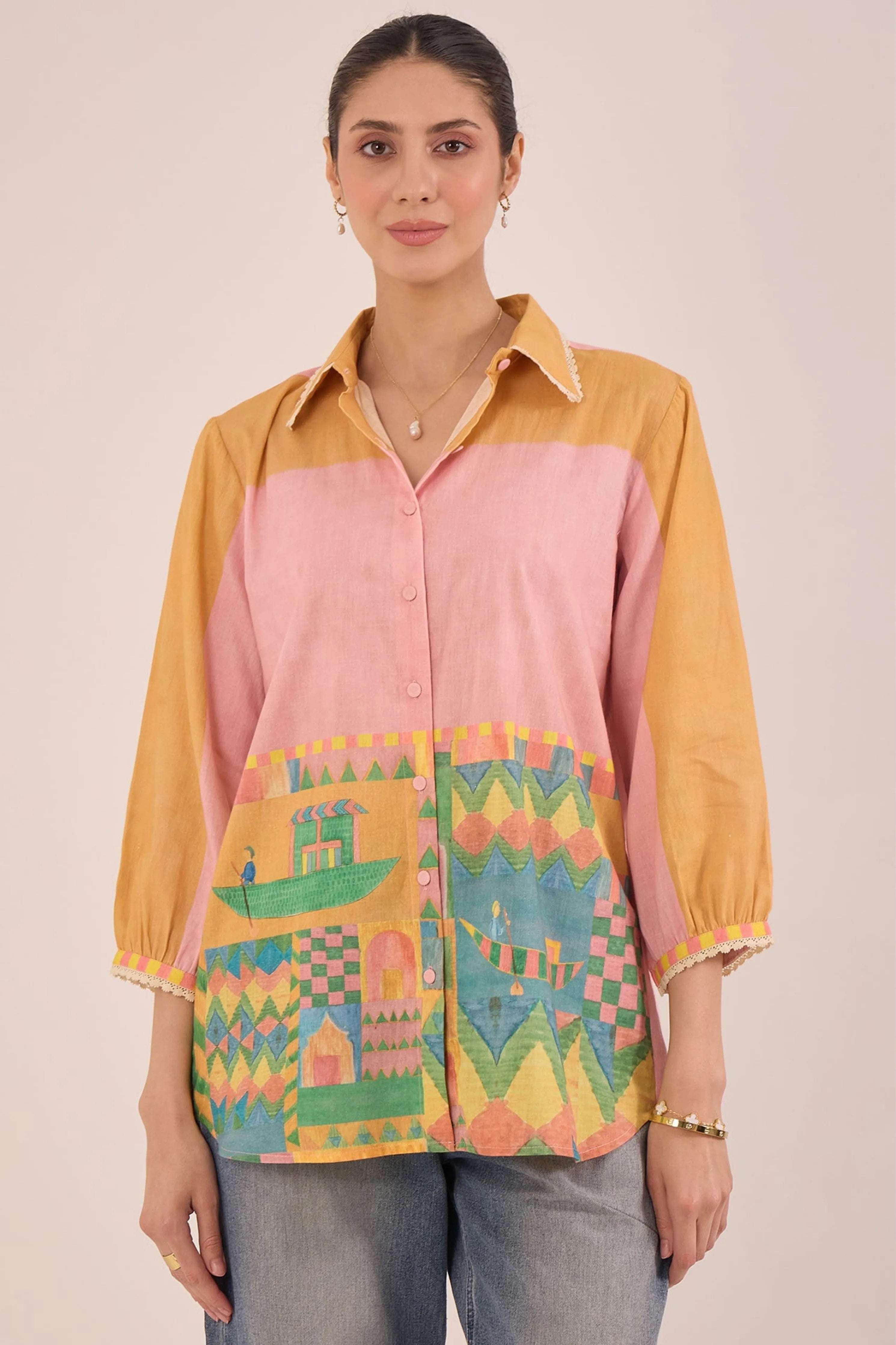 Kahwa Color Block Shirt