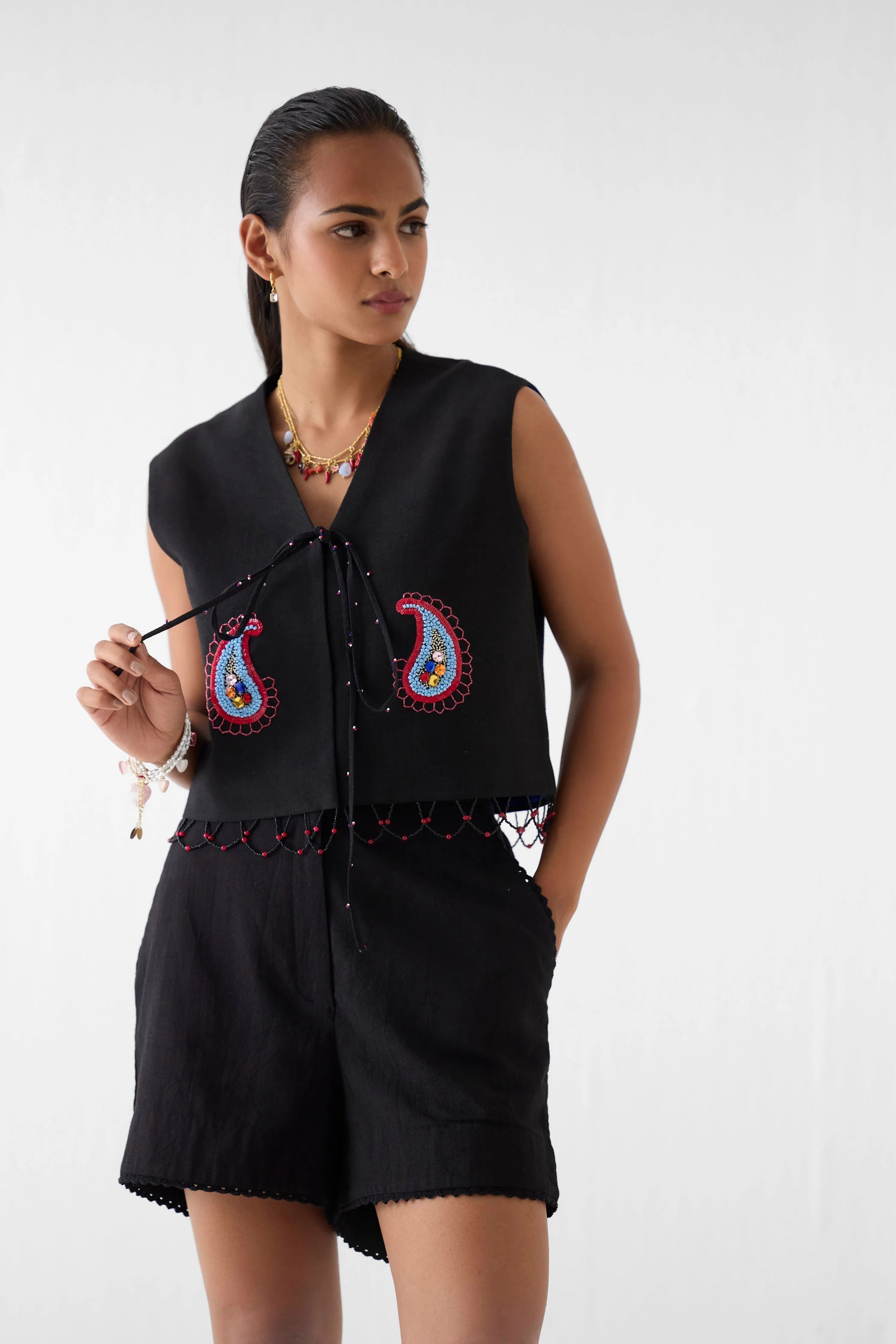 Sahara Night Vest & Shorts Co-Ord Set