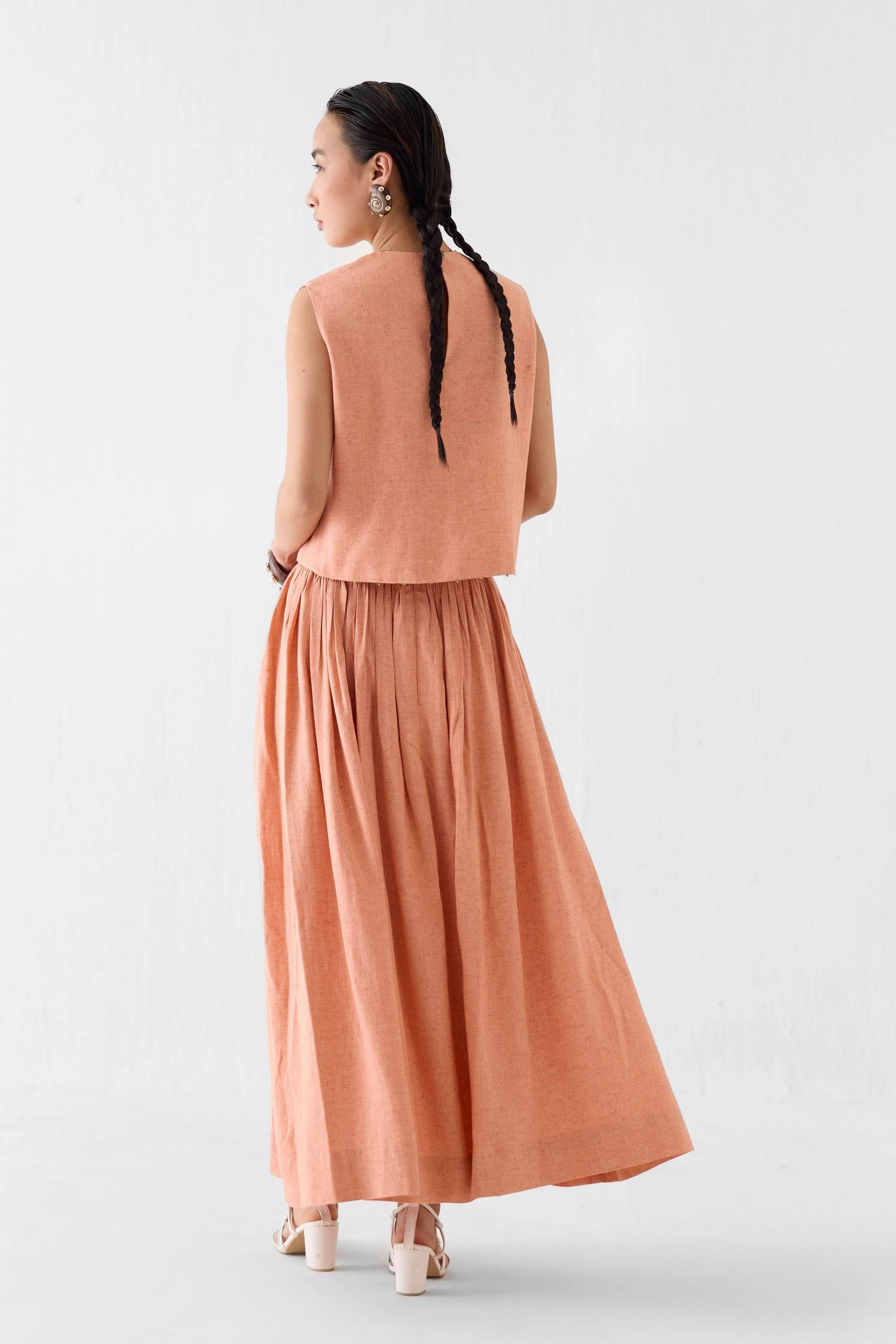 Sahara Linen Crop Top & Skirt Co-Ord Set