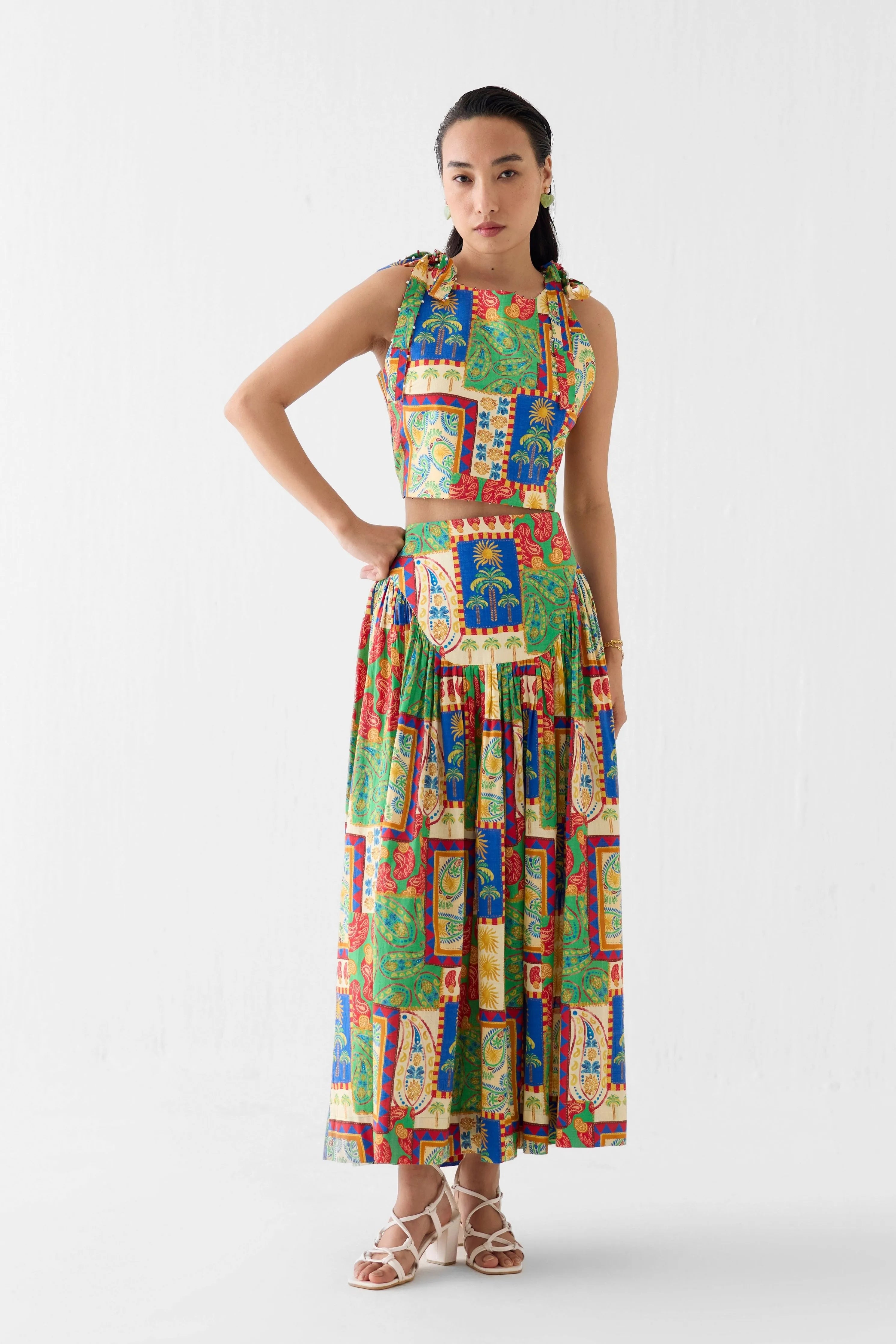 Johari Crop Top And Gathered Skirt