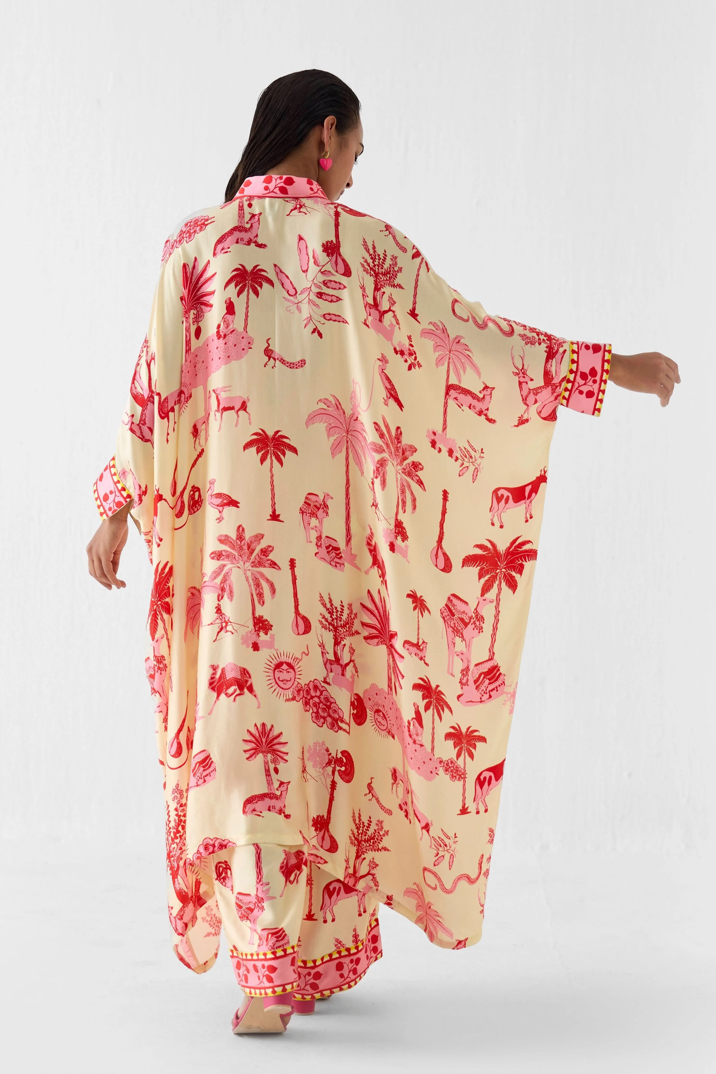Sawai Front Button Kimono And Pants Co-Ord Set