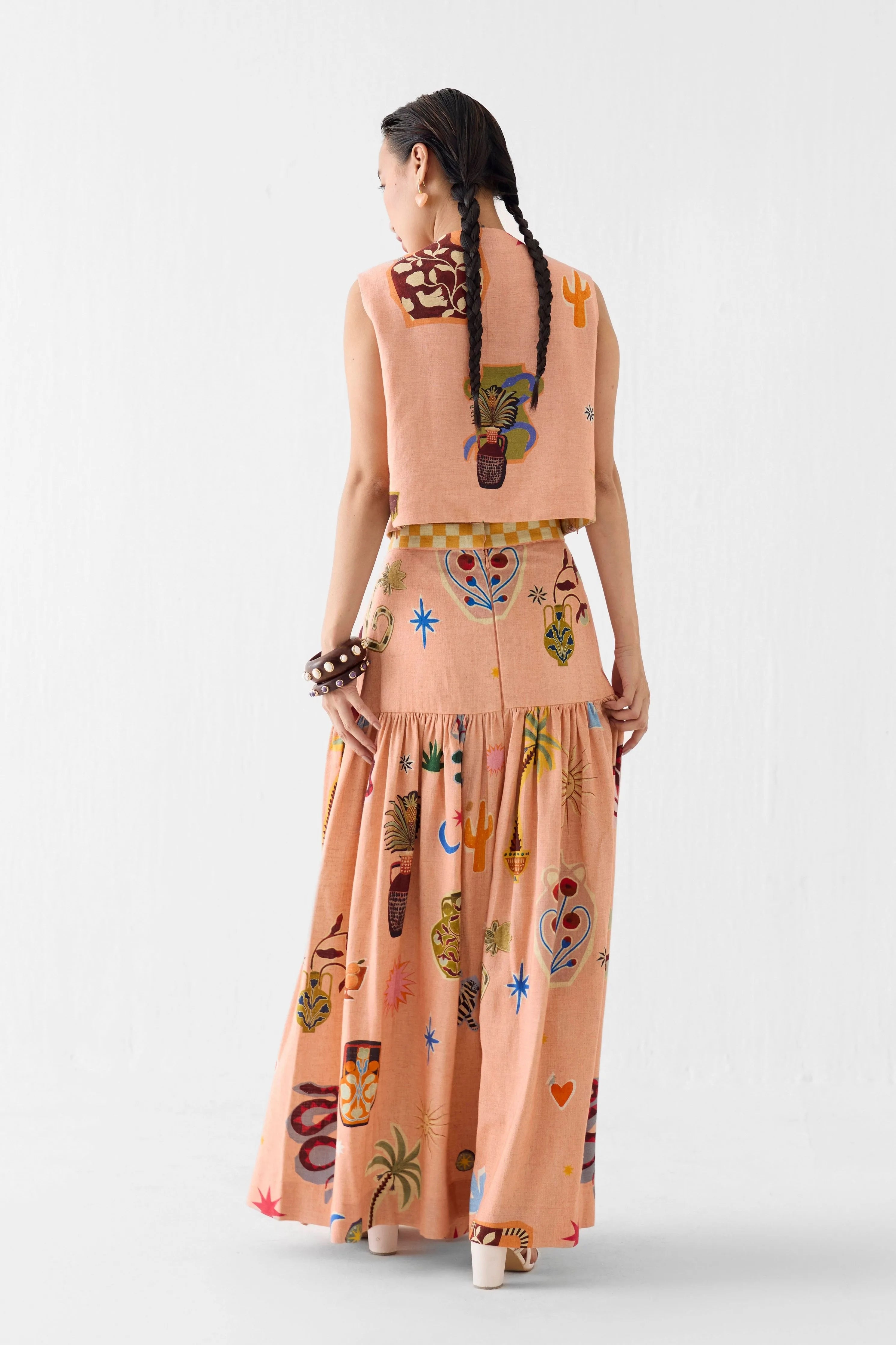 Pottery Crop Top & Gathered Skirt