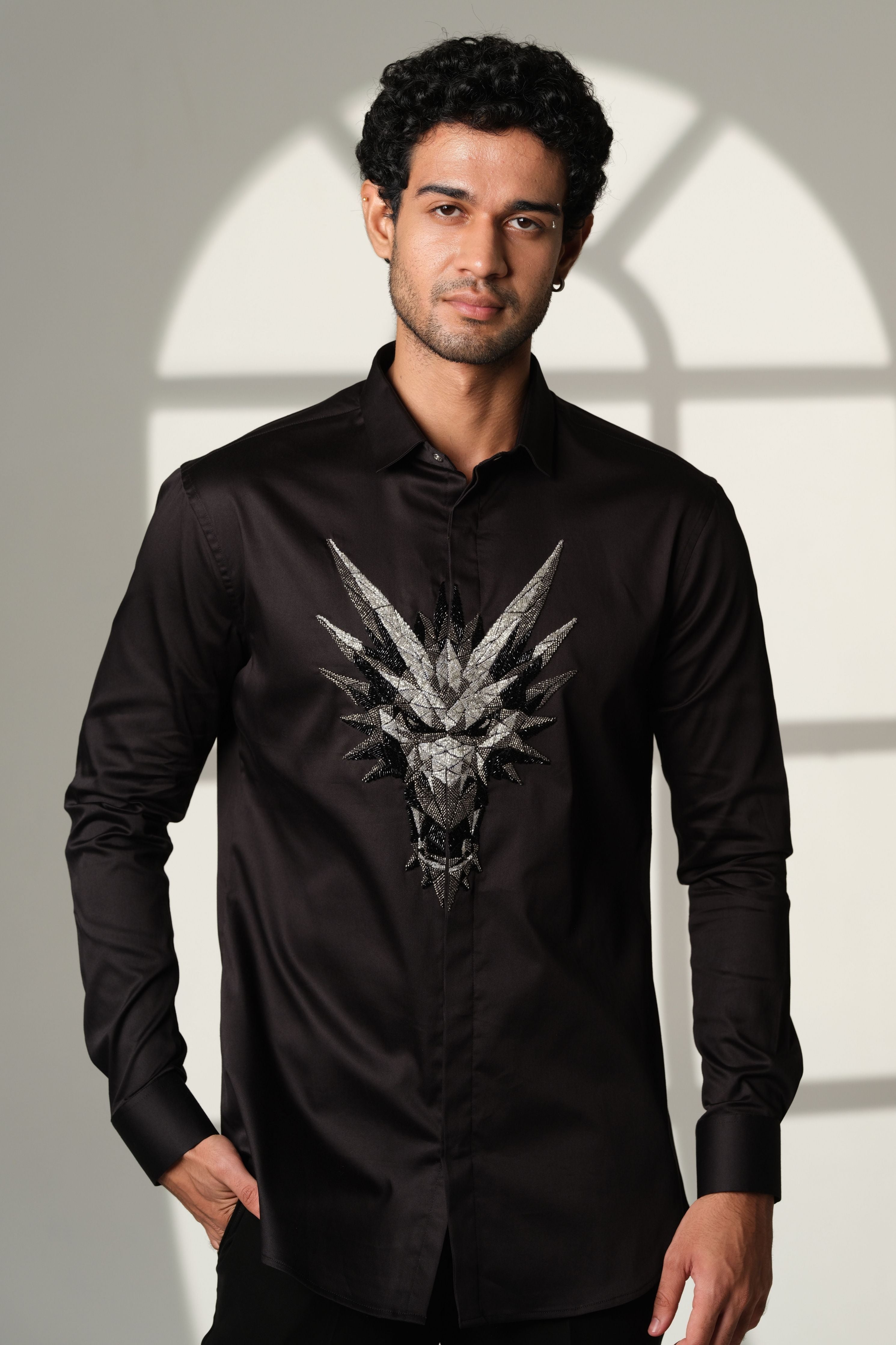 Black Shirt With 3D Monster On Center