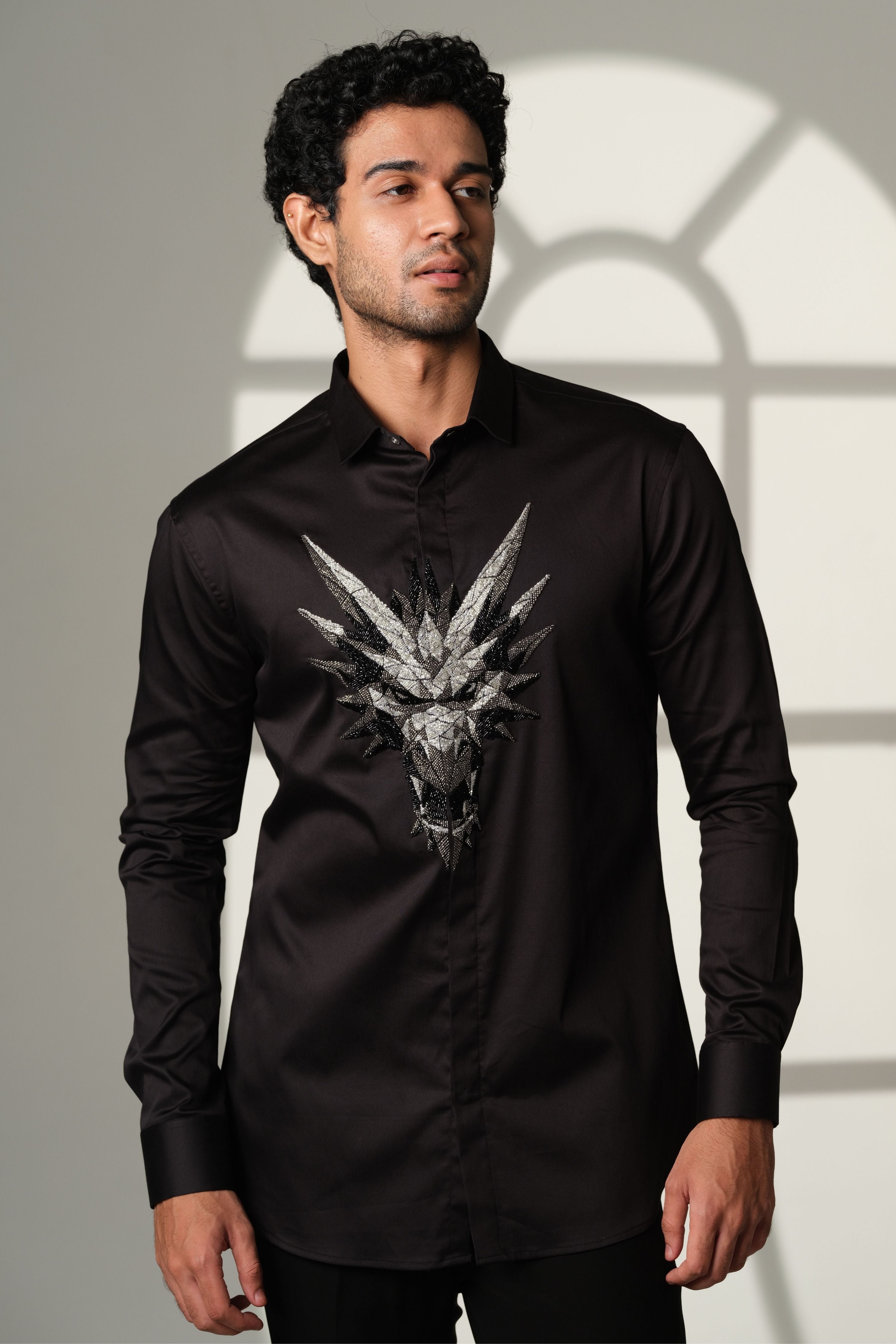 Black Shirt With 3D Monster On Center