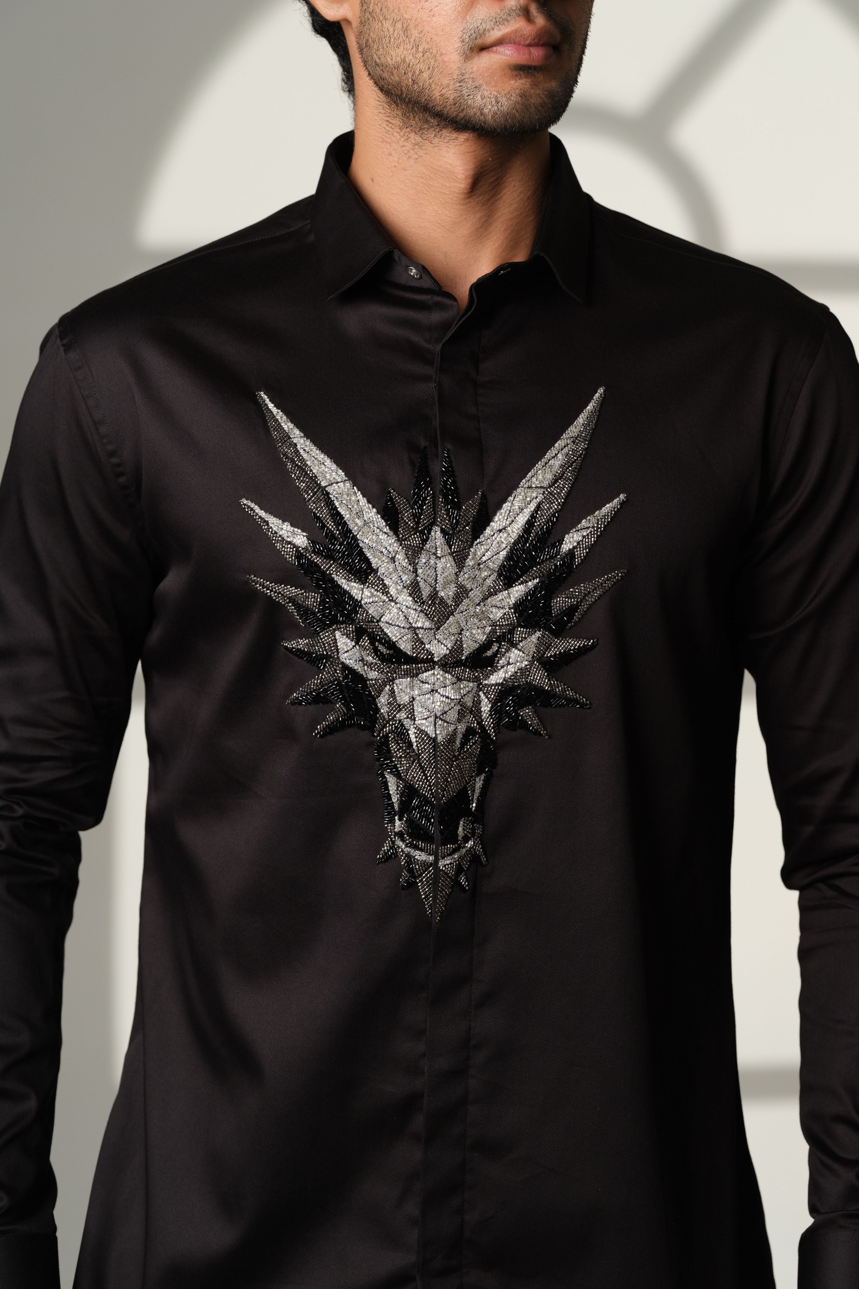Black Shirt With 3D Monster On Center