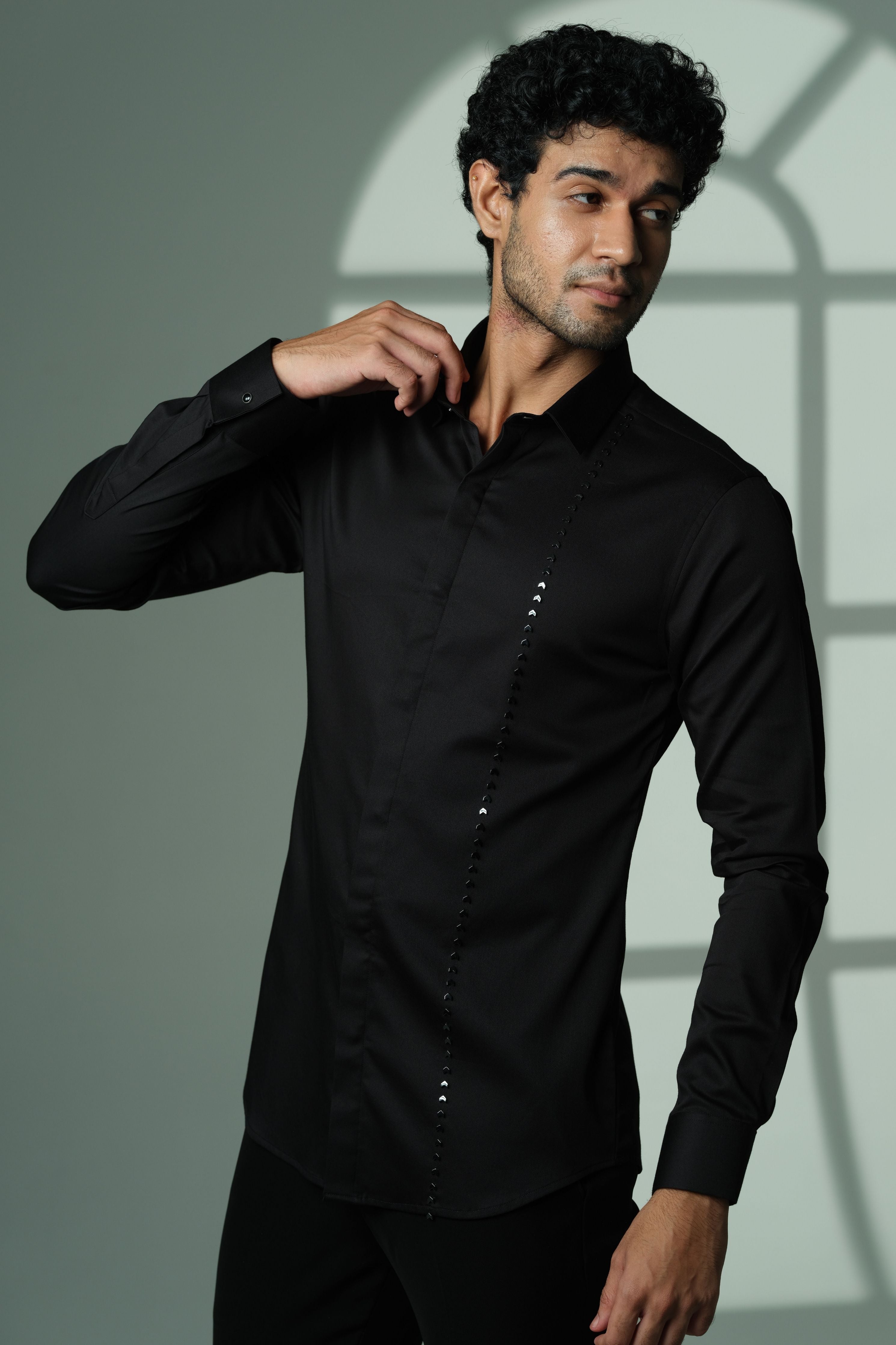 Black Shirt With Single Arrow Lines