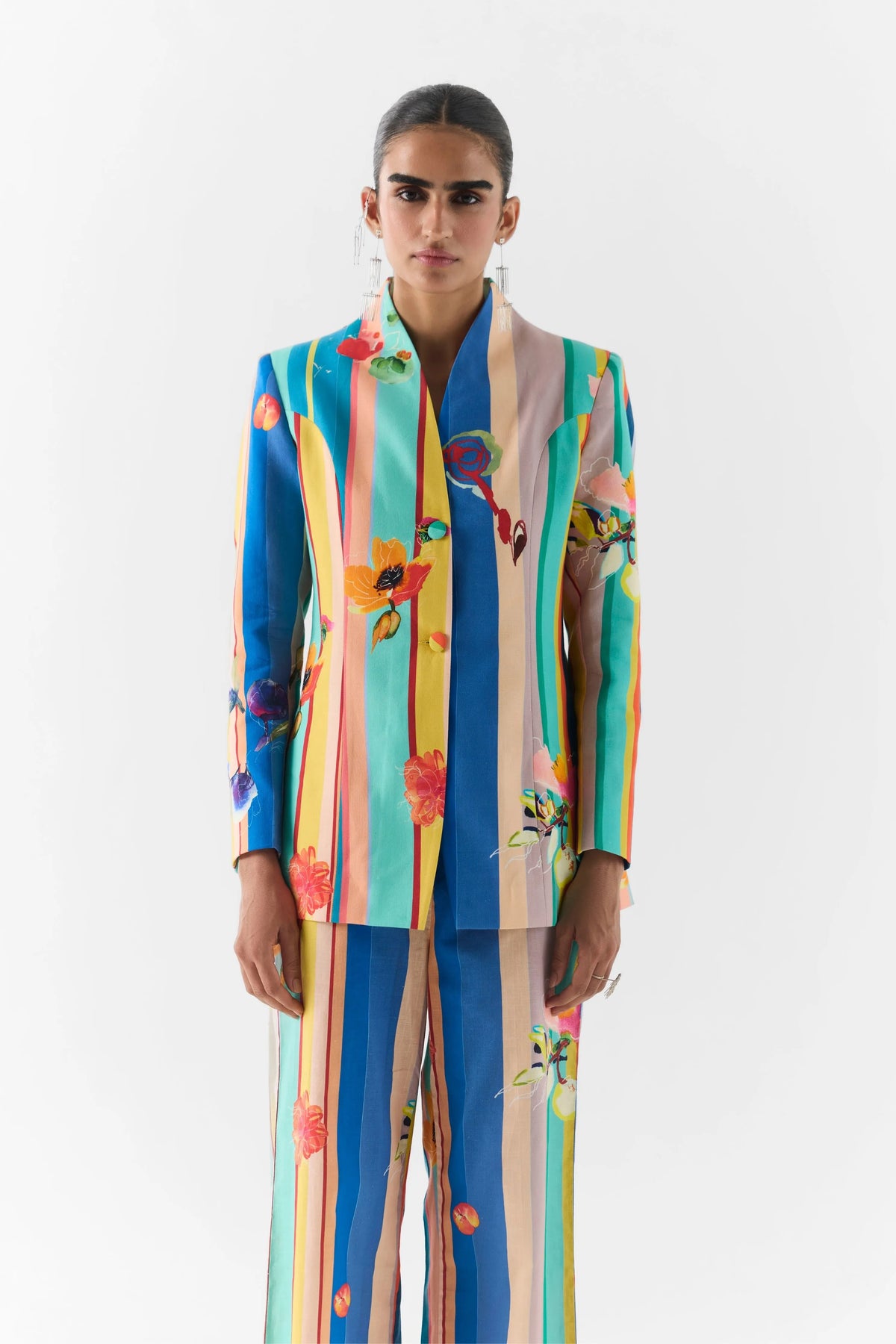 Blue Barcode Blazer & Pants