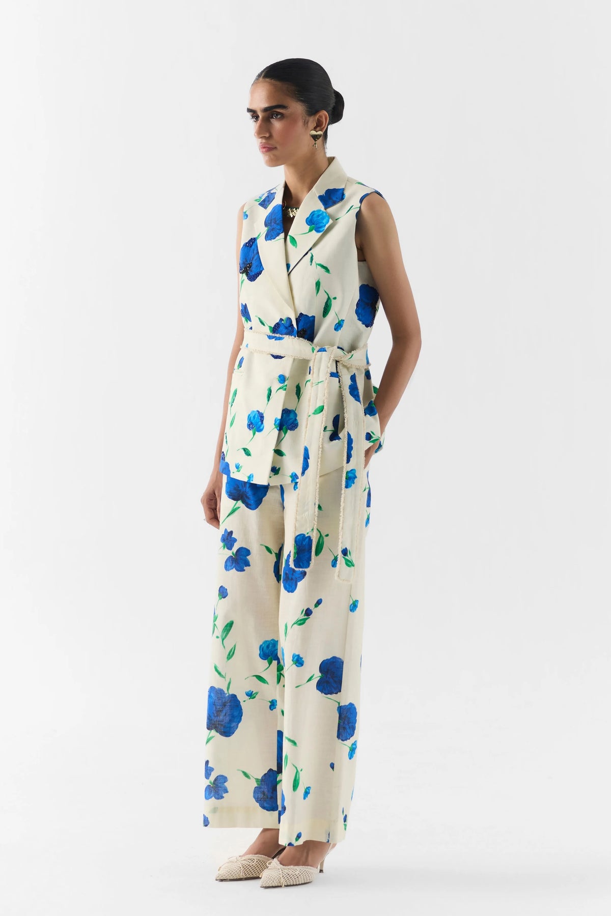 Moss Rose Sleeveless Blazer & Pants
