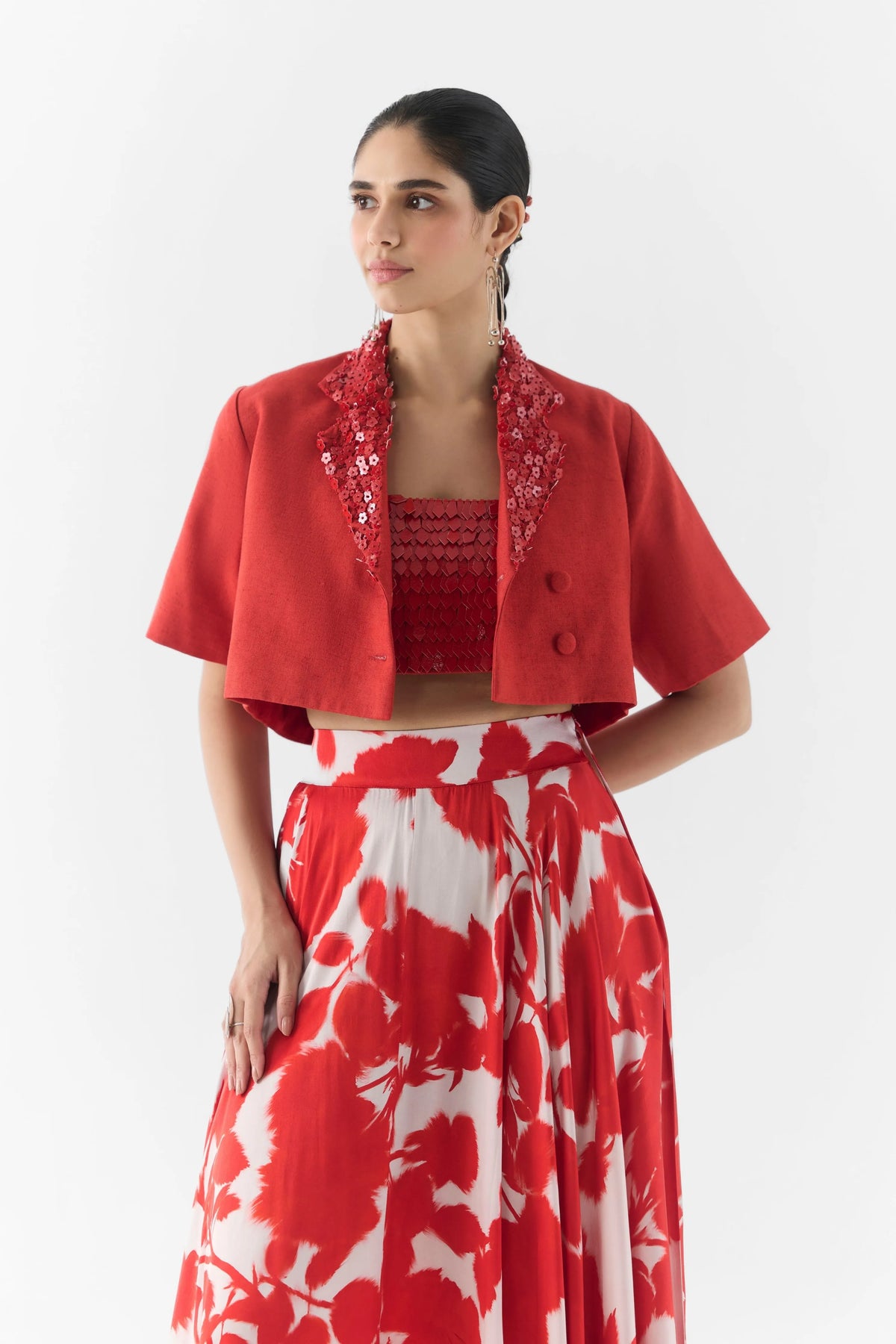 Red Ink Linen Blazer