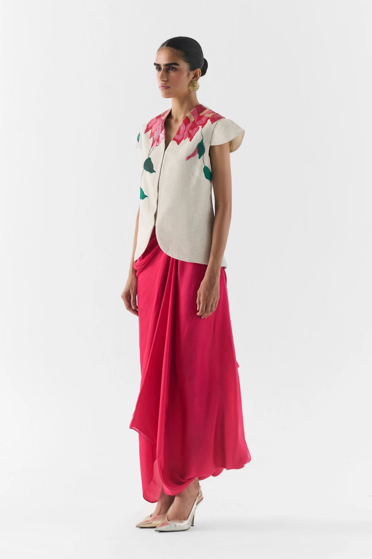Pink Rose Vest & Knot Skirt