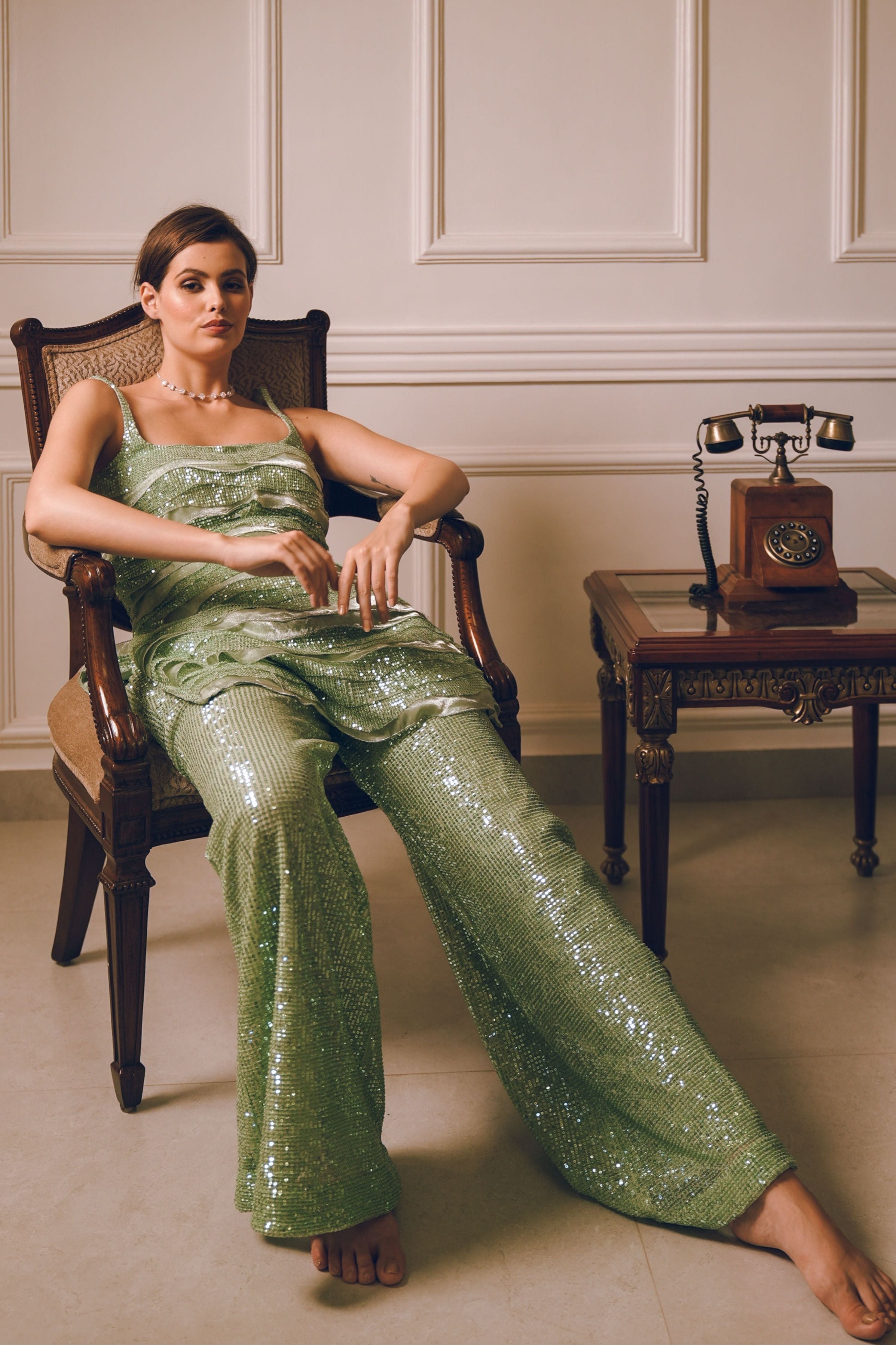 Boundless Layered Sequins Kurta Set