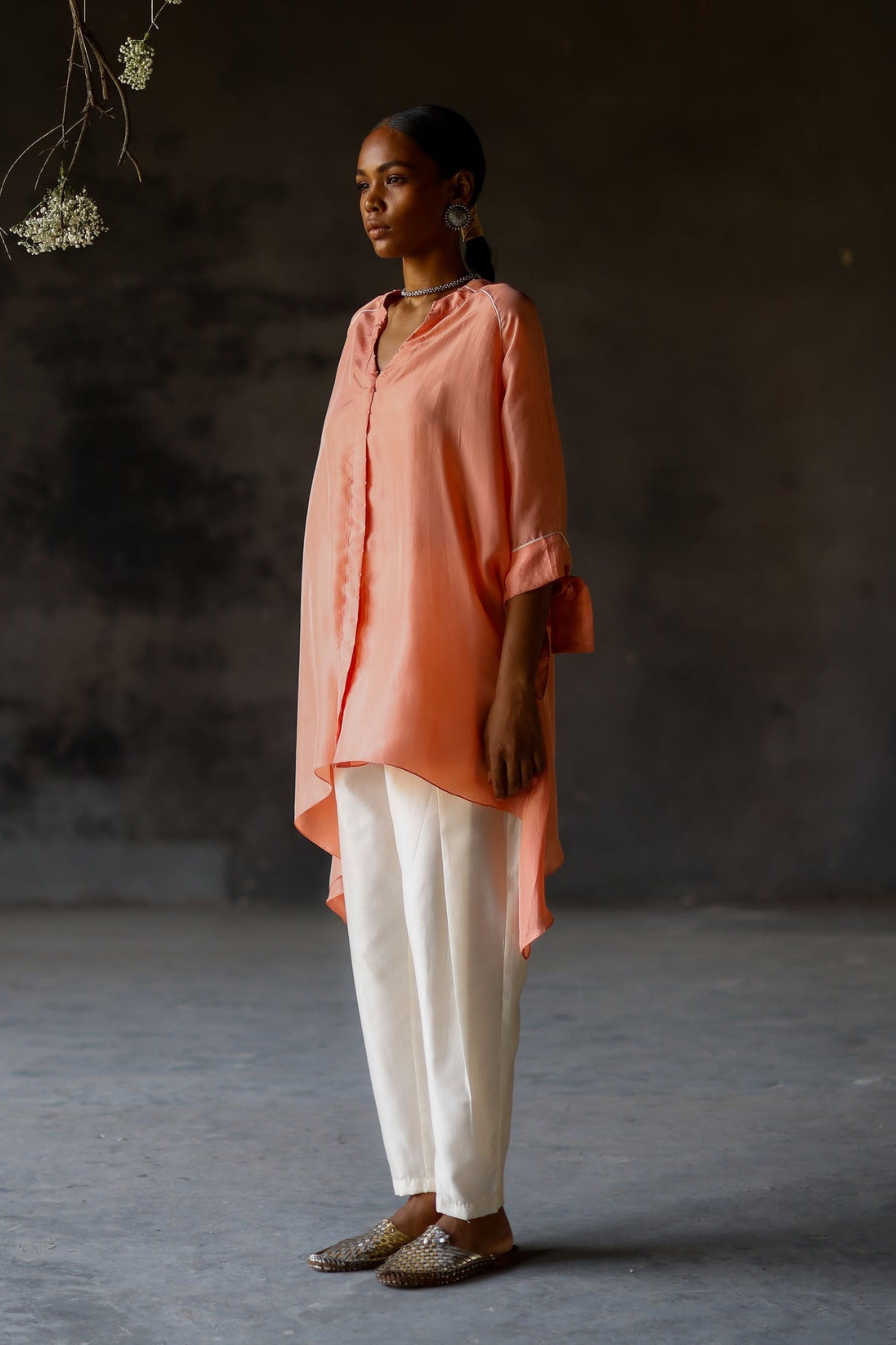 Coral Amy Kameez Set