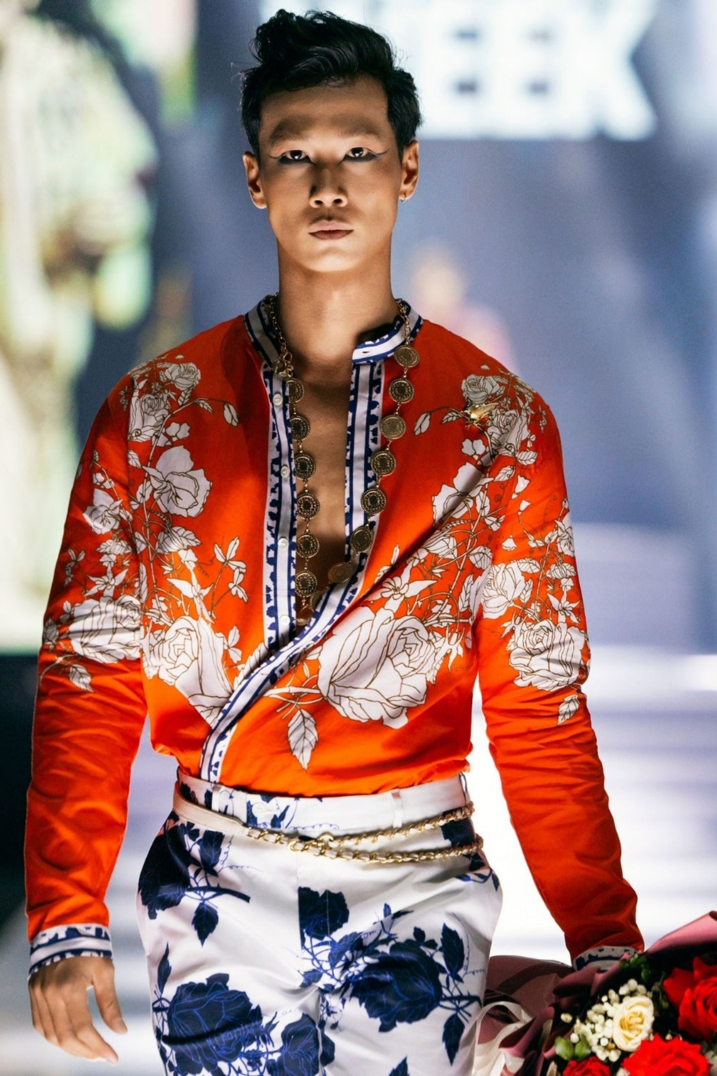 Diso Orange Signature Printed Shirt