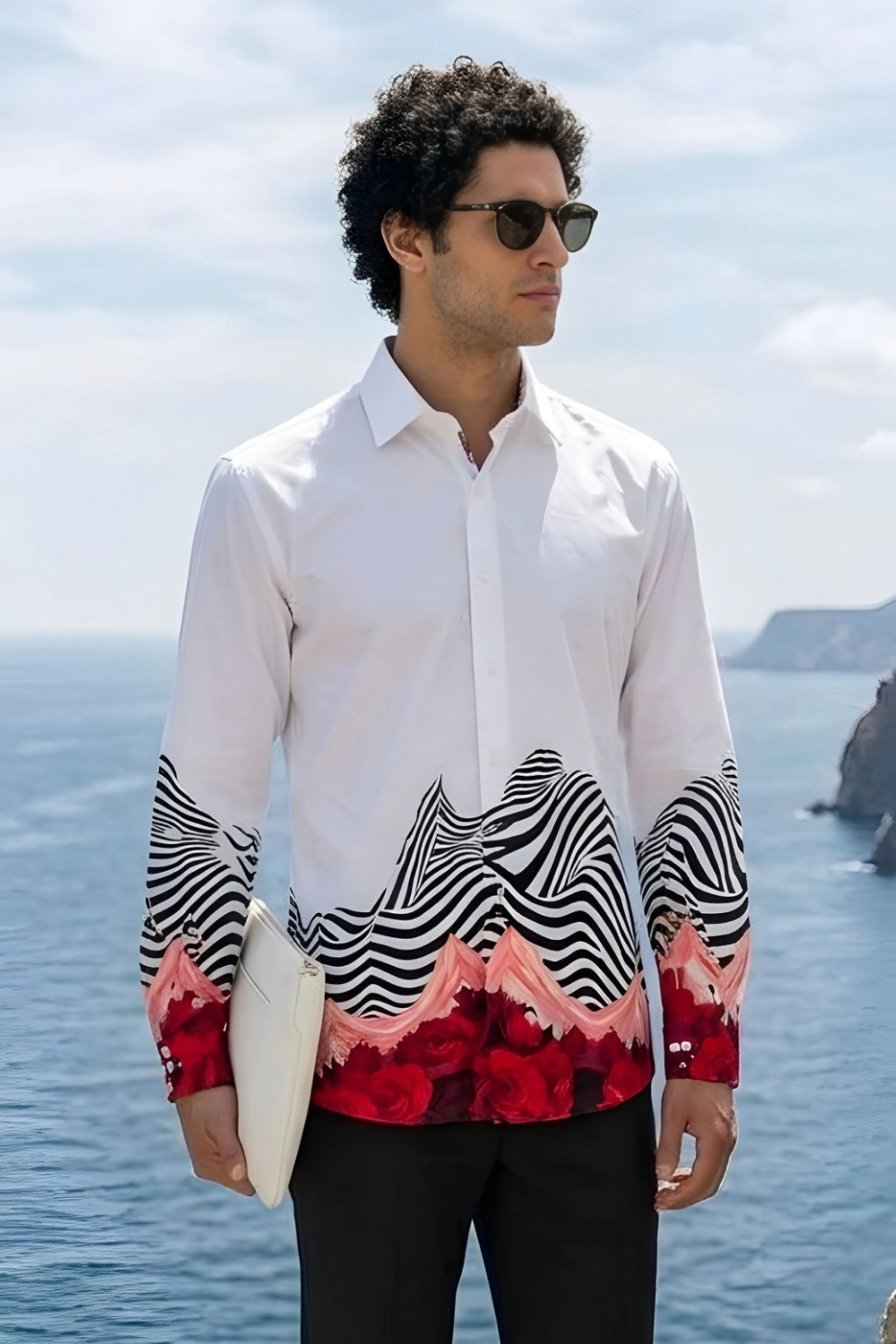 White Wave Printed Shirt
