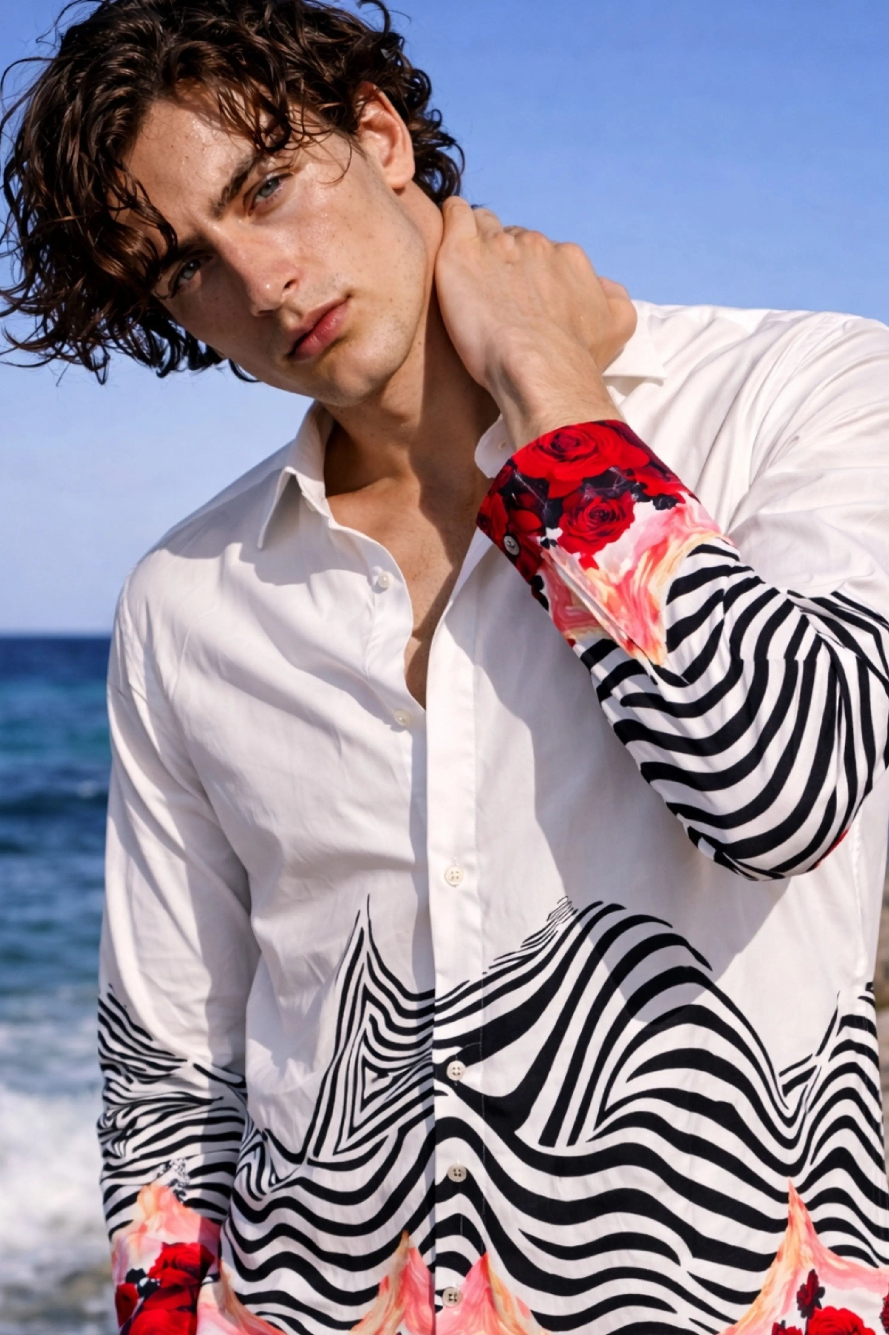 White Wave Printed Shirt