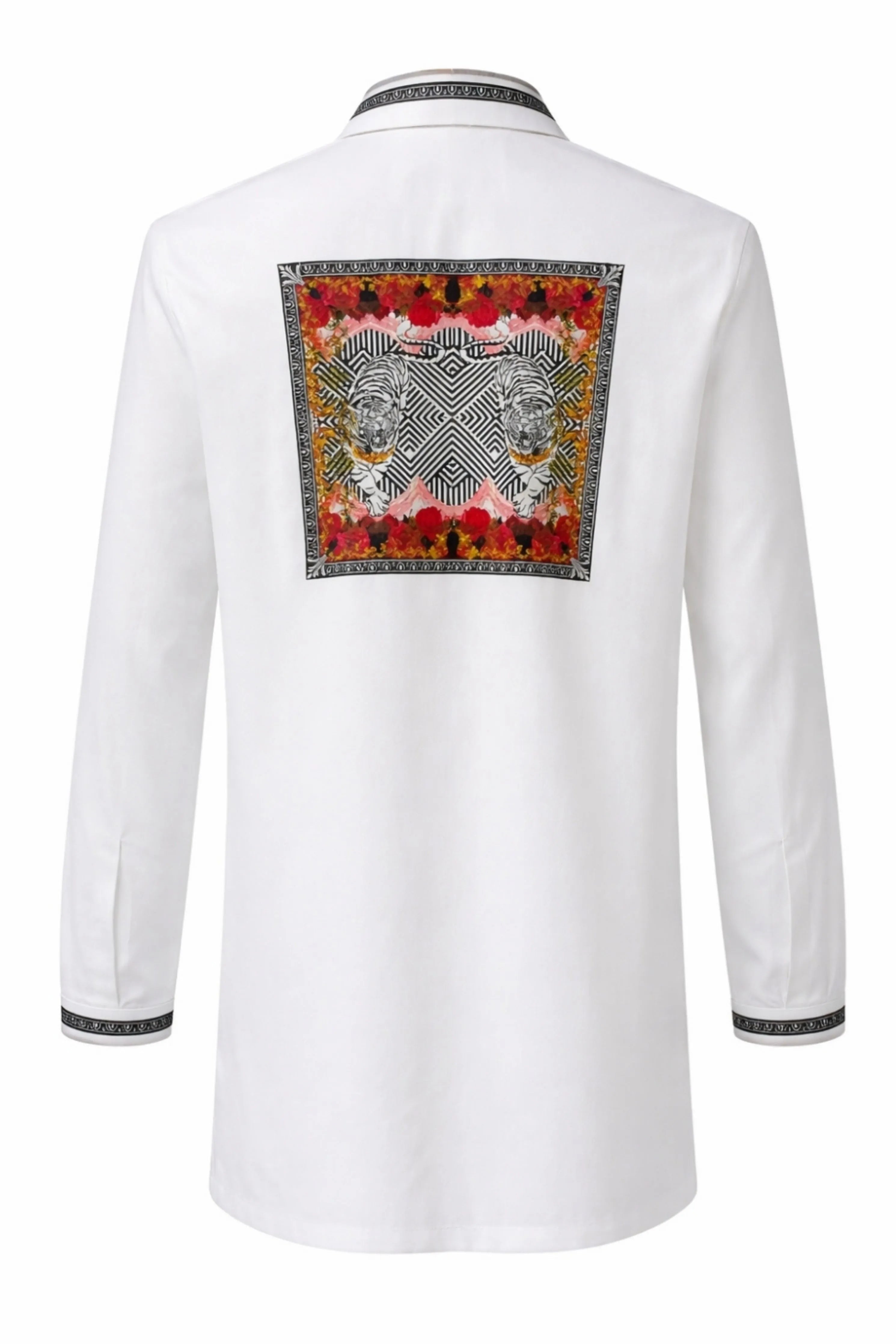 WavTiger White Printed Shirt