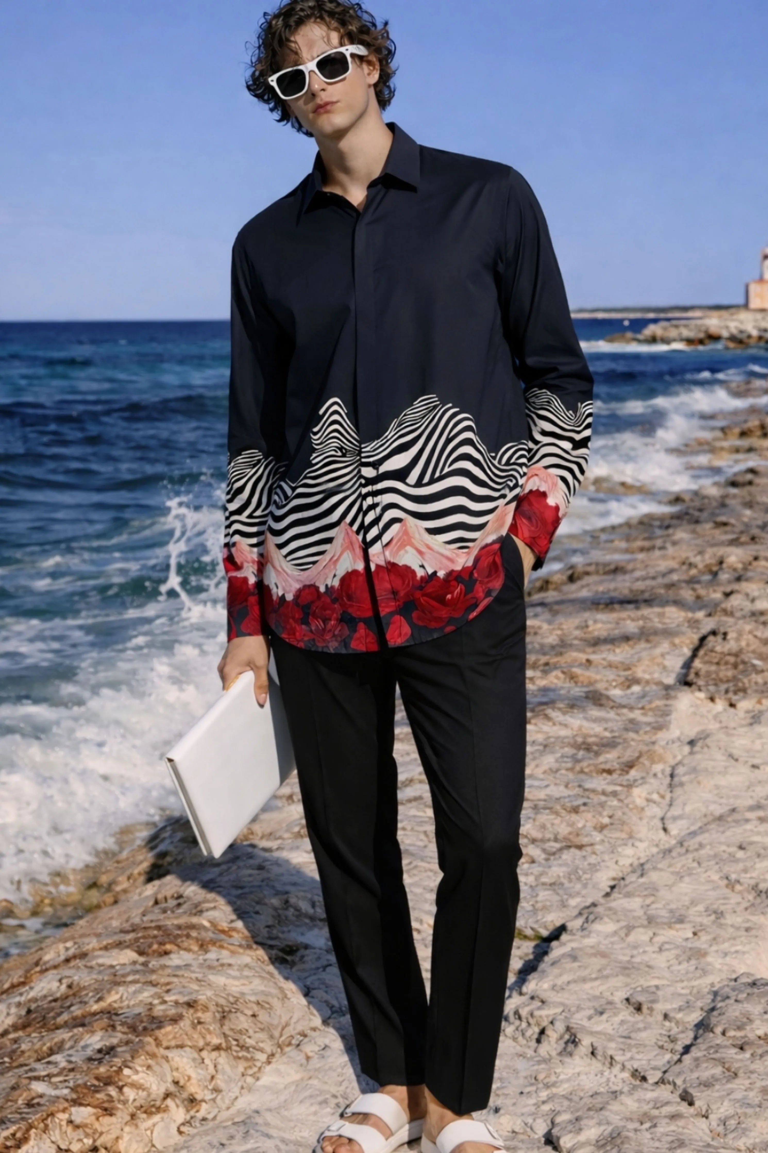 Black Wave Printed Shirt