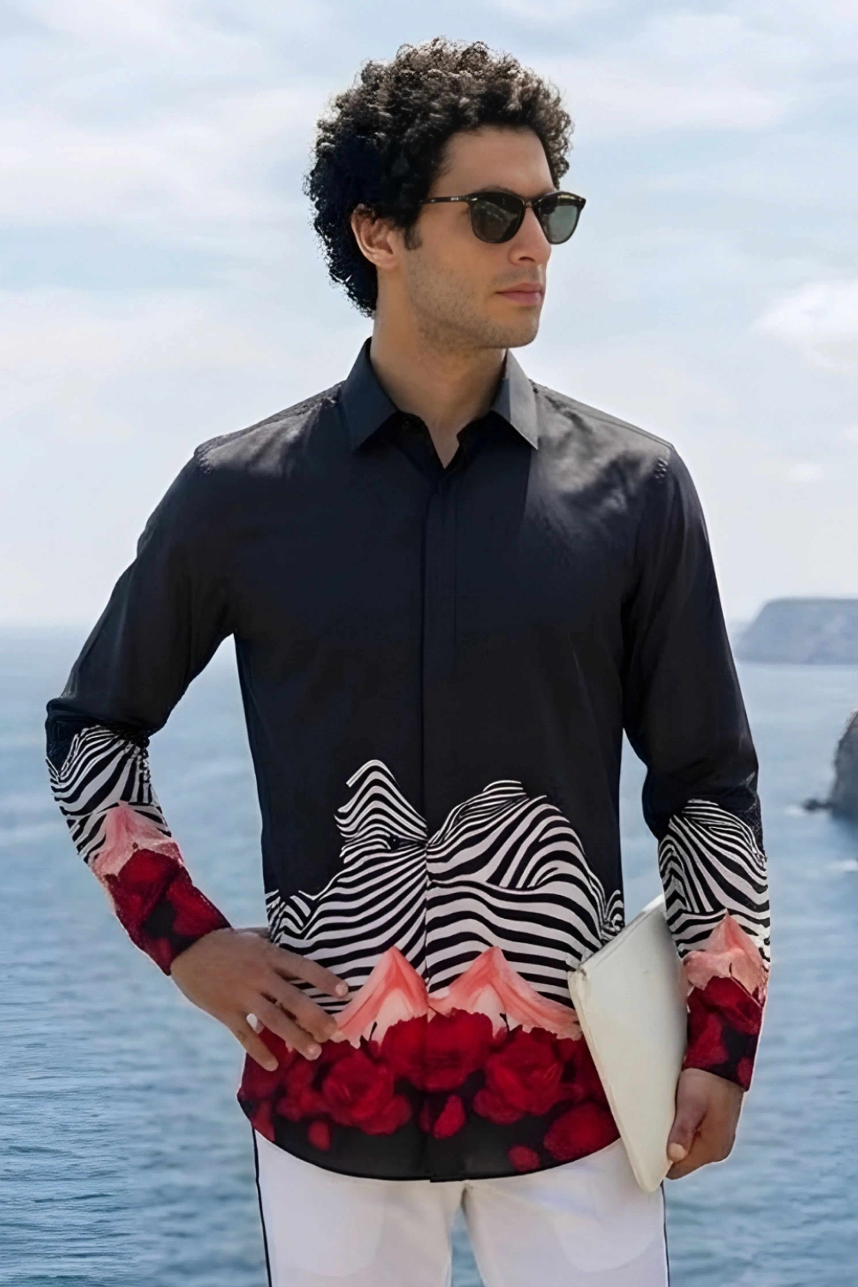 Black Wave Printed Shirt