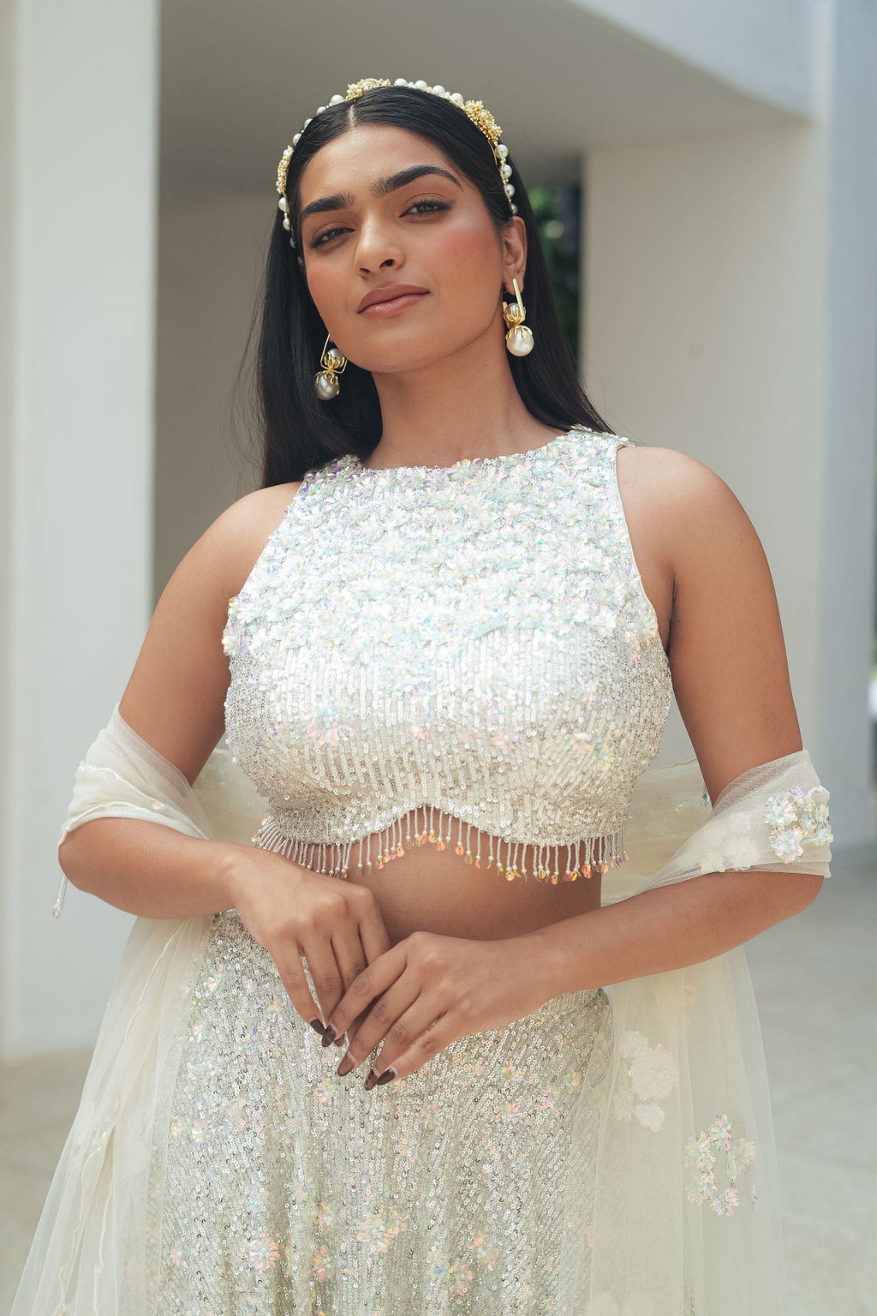 Jazz It Up Silver Lehenga Set