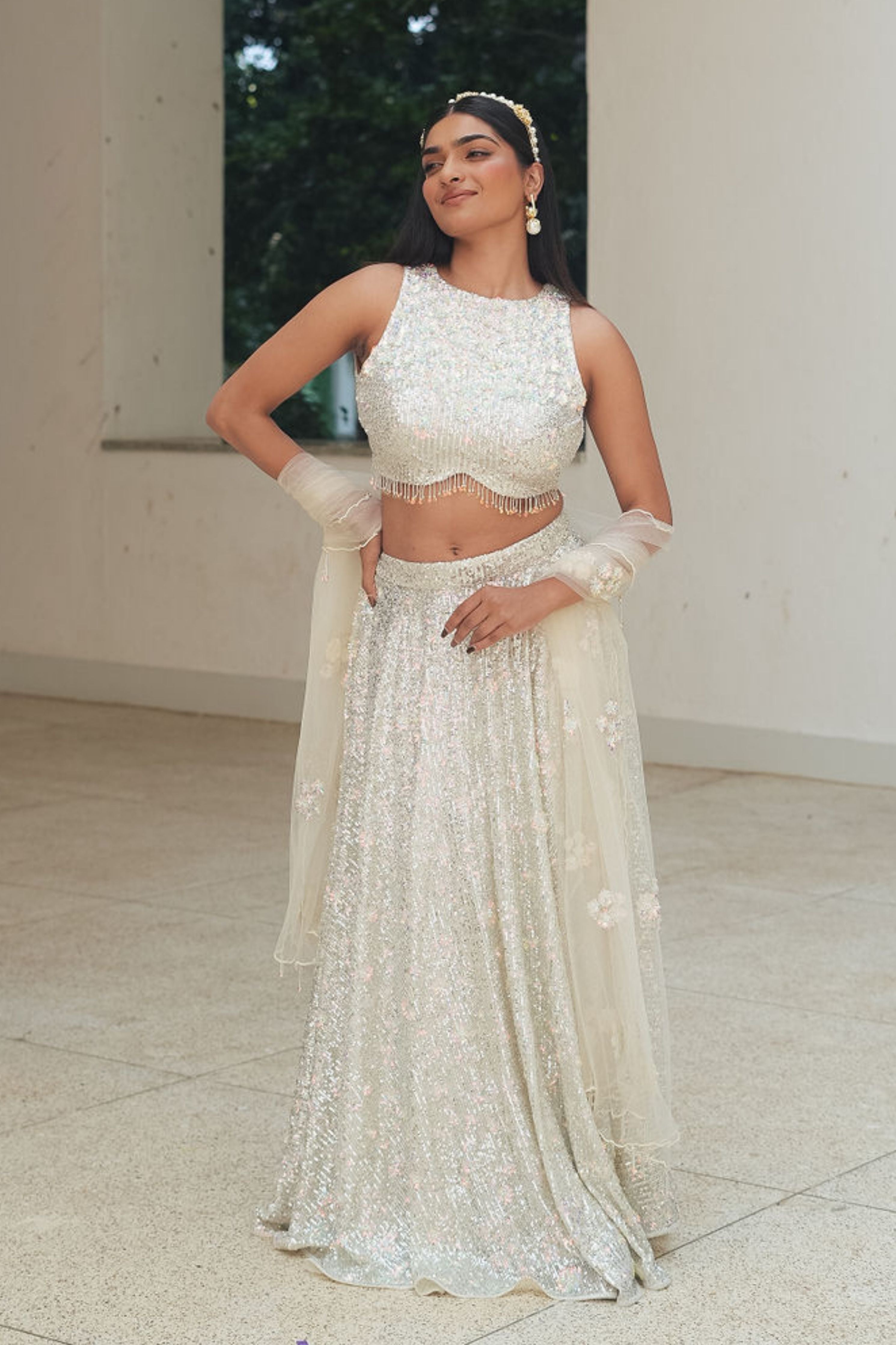 Jazz It Up Silver Lehenga Set