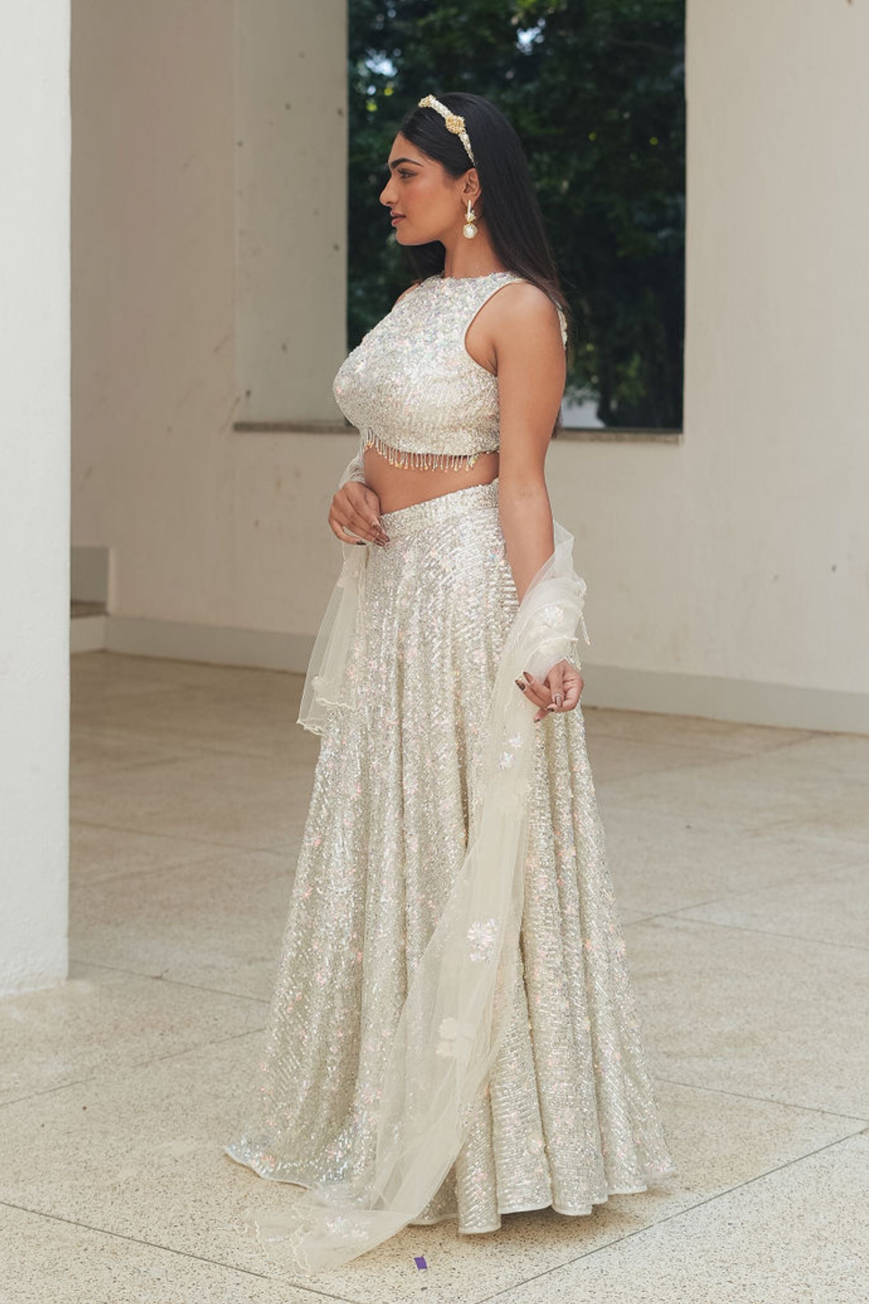 Jazz It Up Silver Lehenga Set