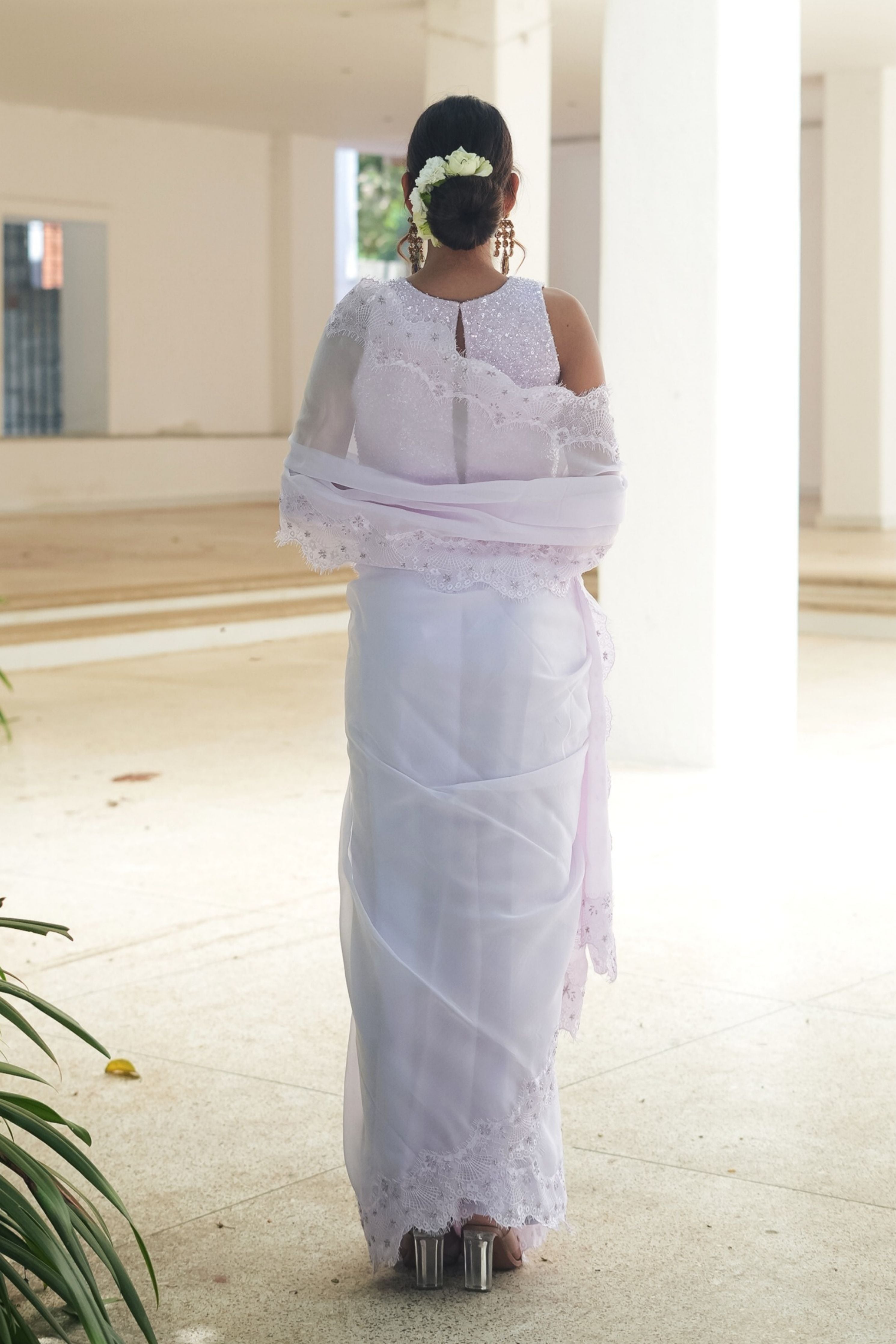 Lavender Chantilly Saree Set