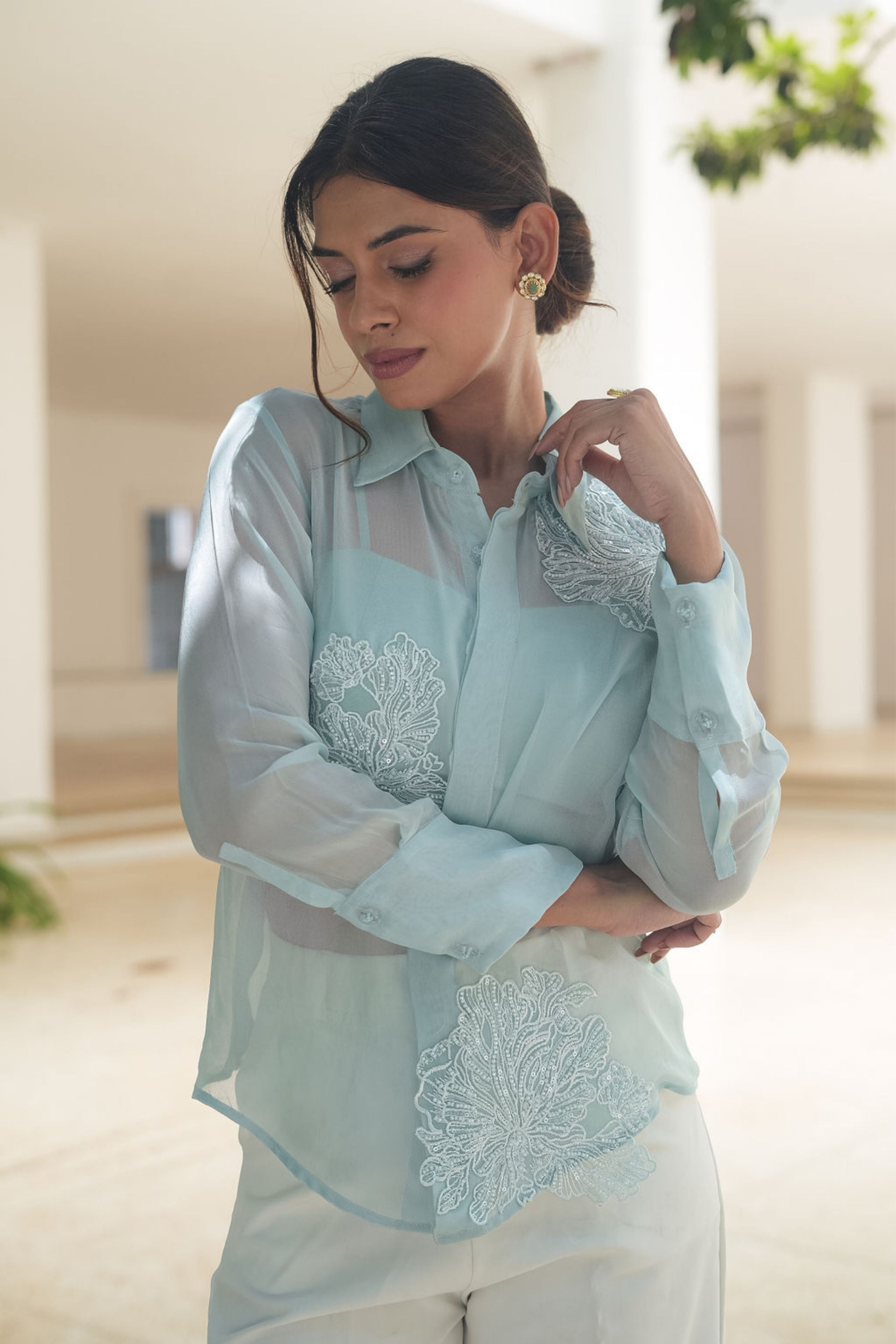 Applique Organza Shirt