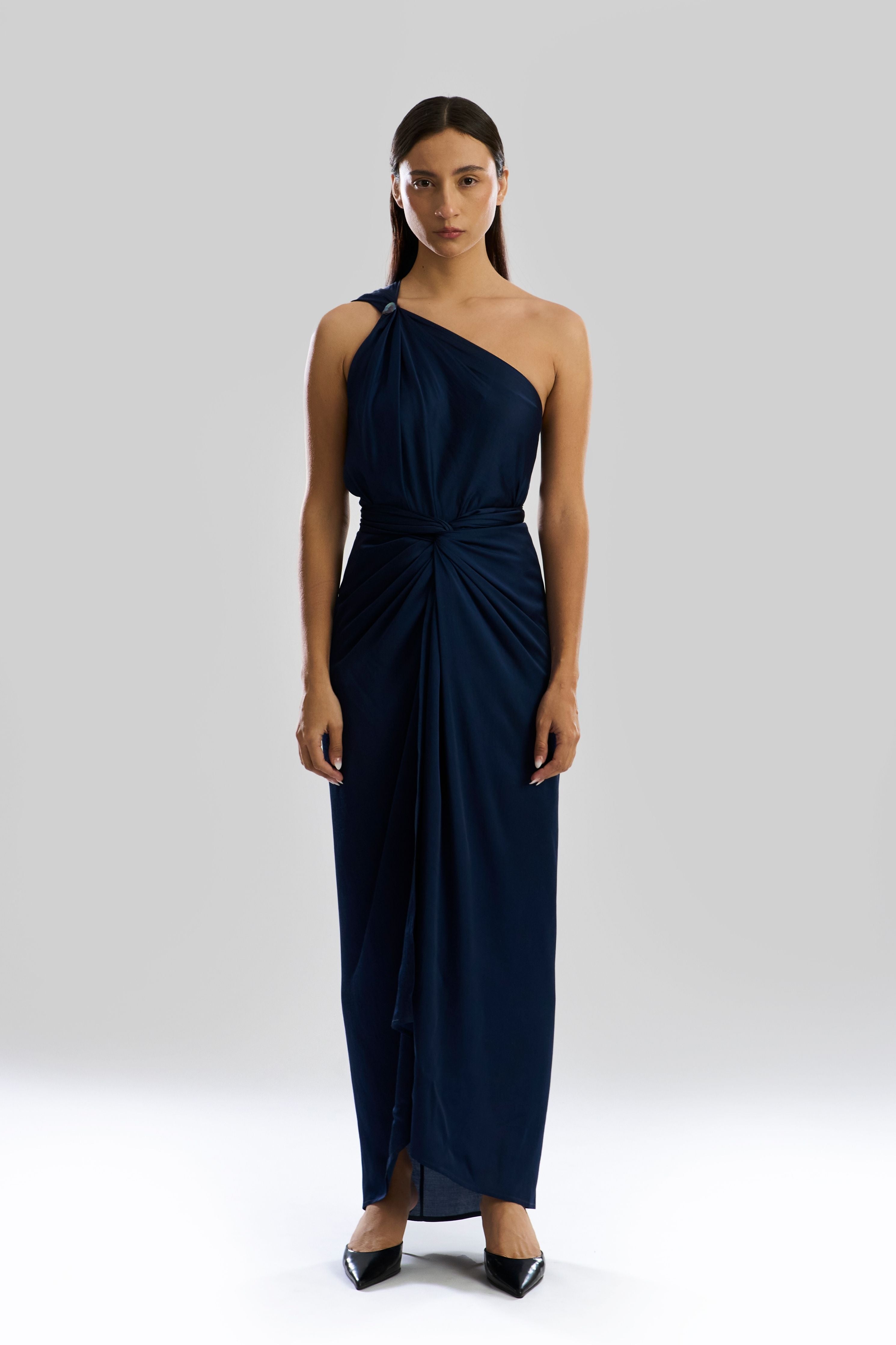 Deep Water Drape Sarong Dress