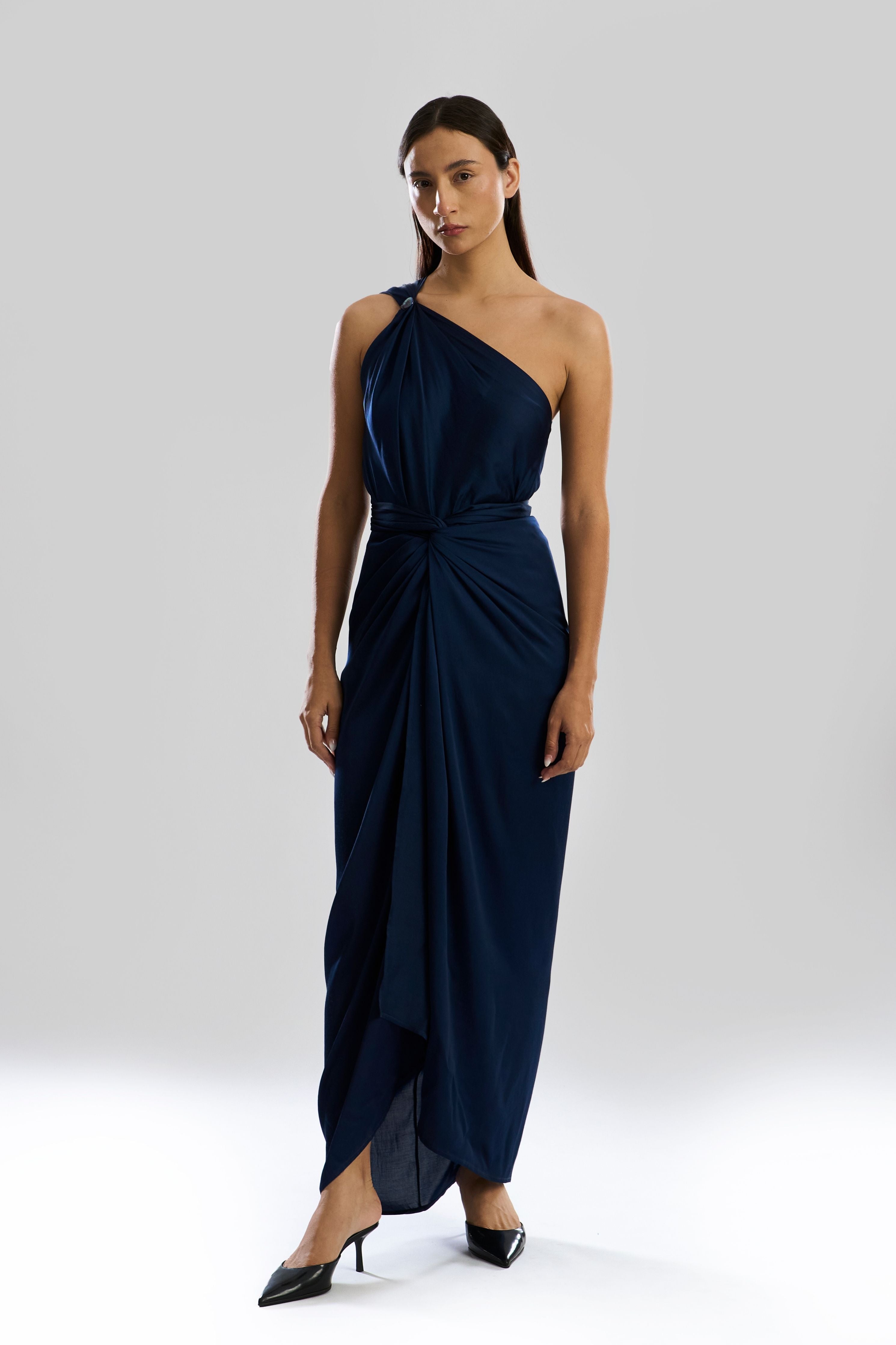 Deep Water Drape Sarong Dress