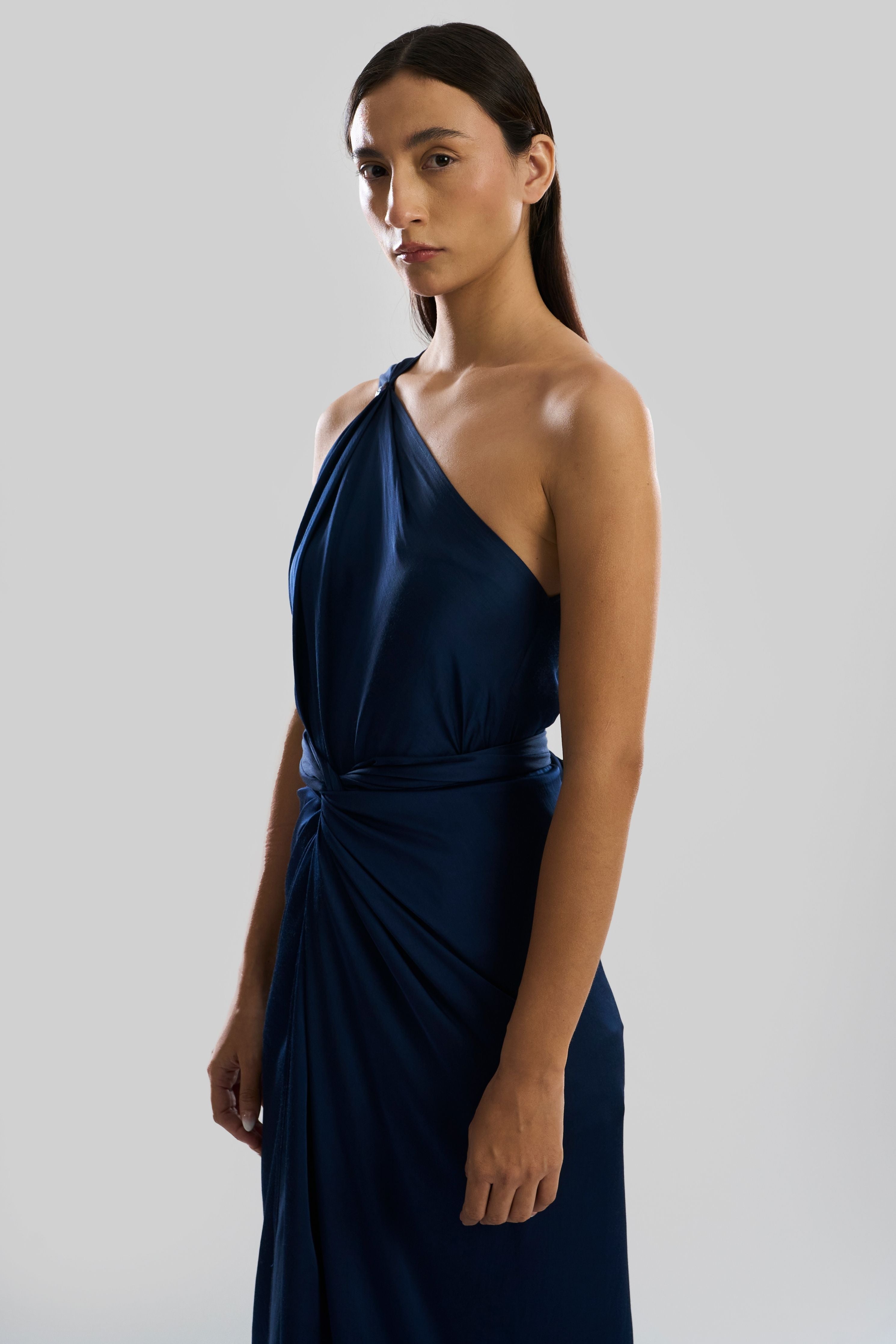 Deep Water Drape Sarong Dress