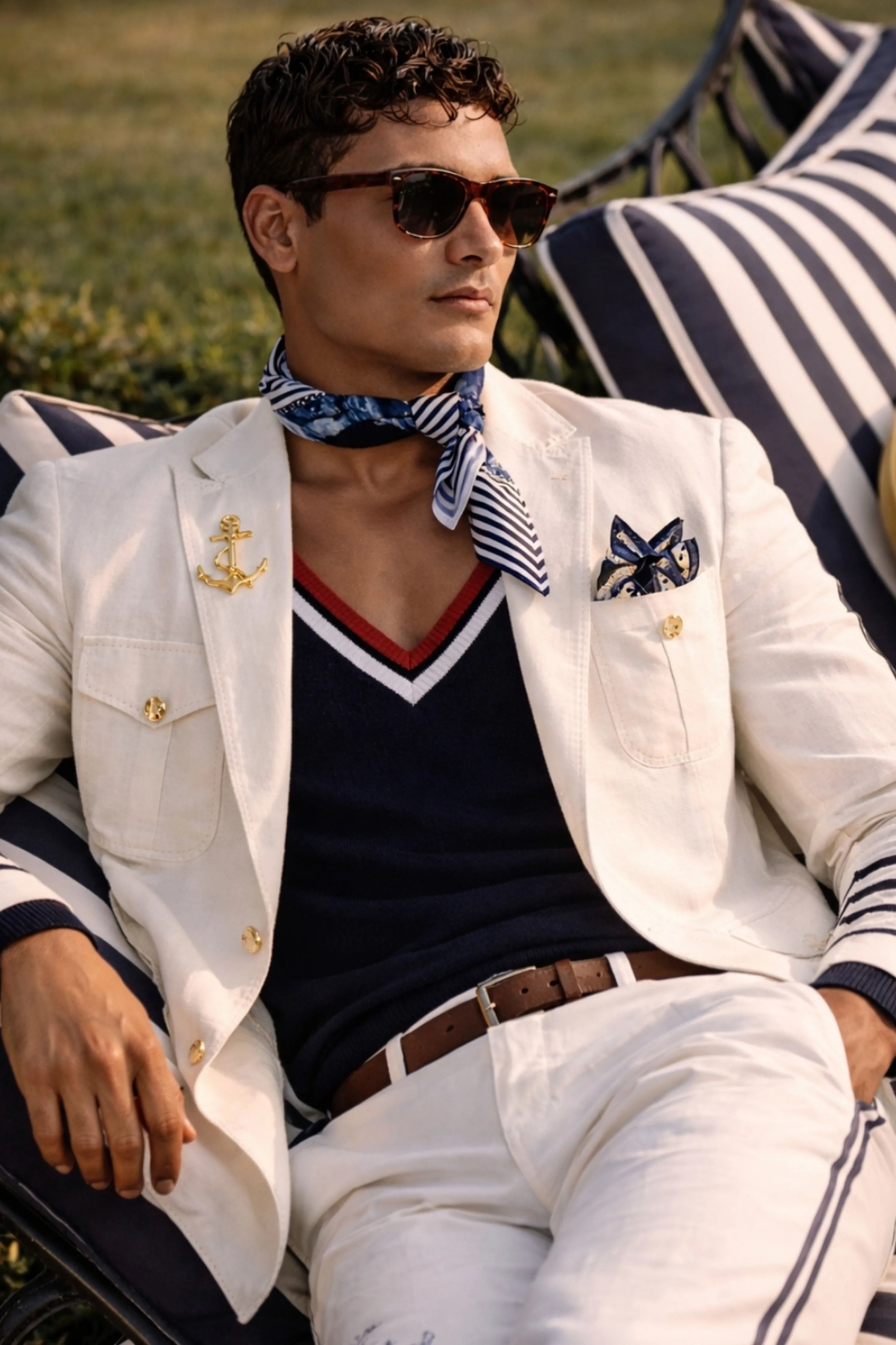 Nautical White Linen Hunter Jacket