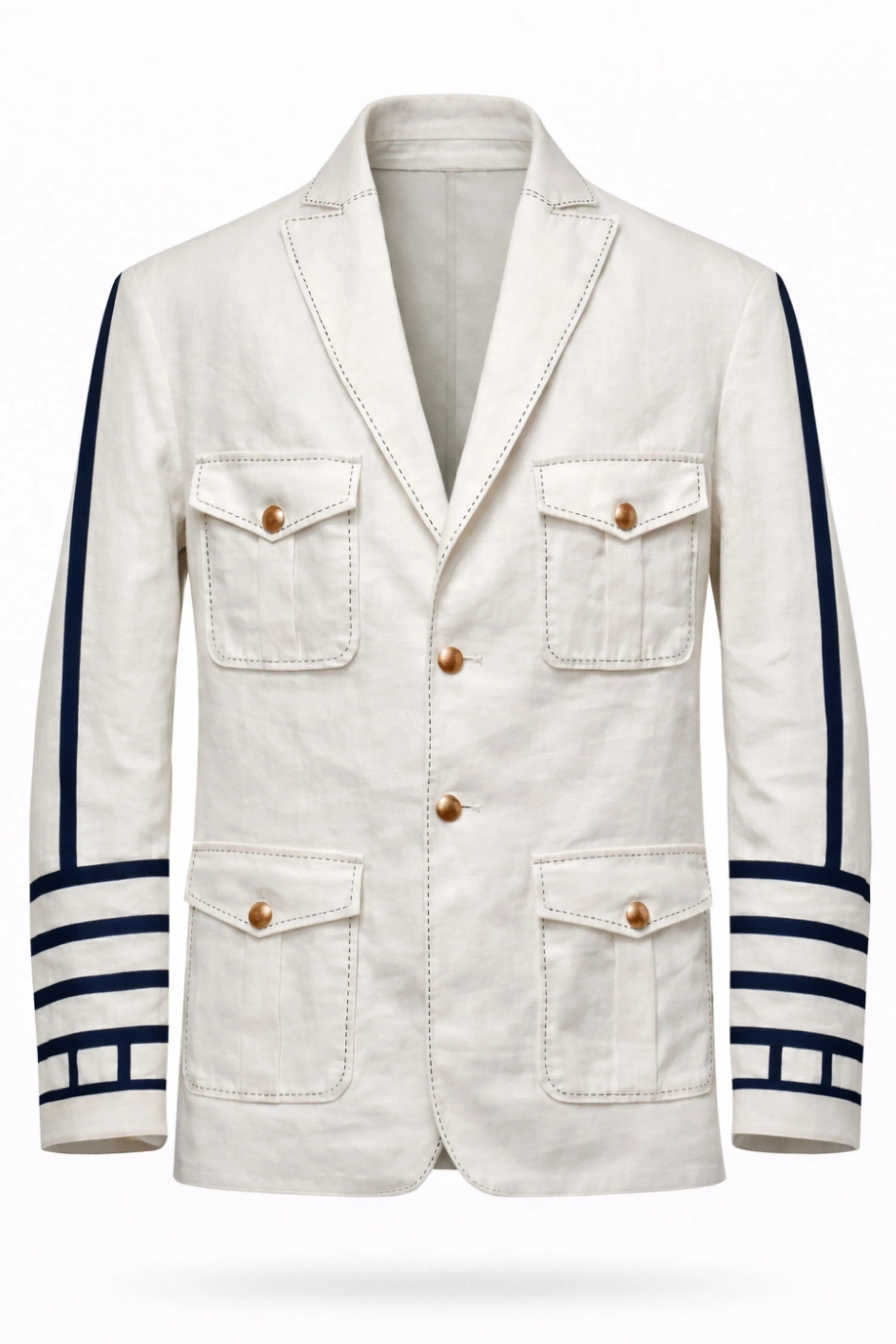 Nautical White Linen Hunter Jacket