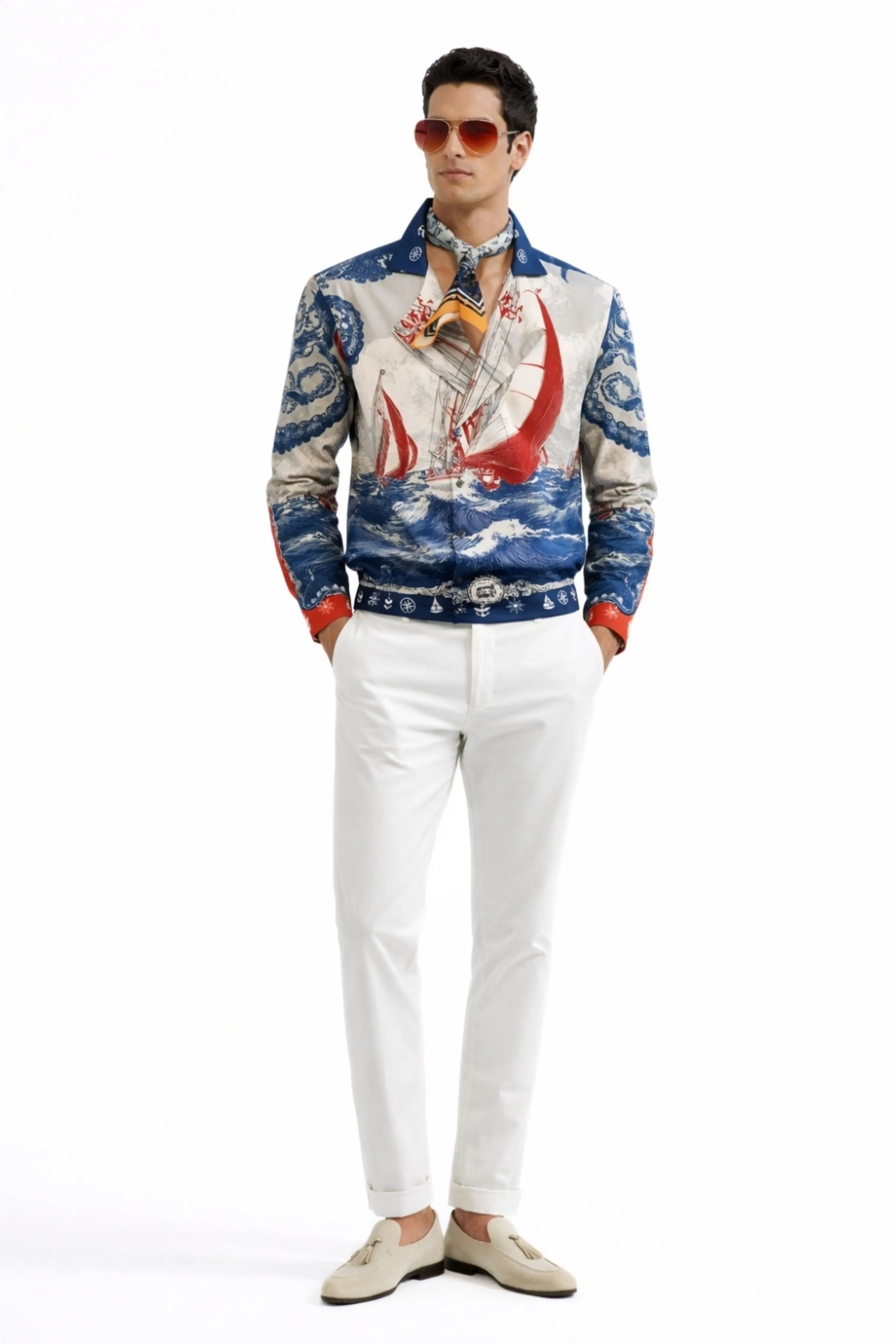 Sardinia Printed Crossover Shirt