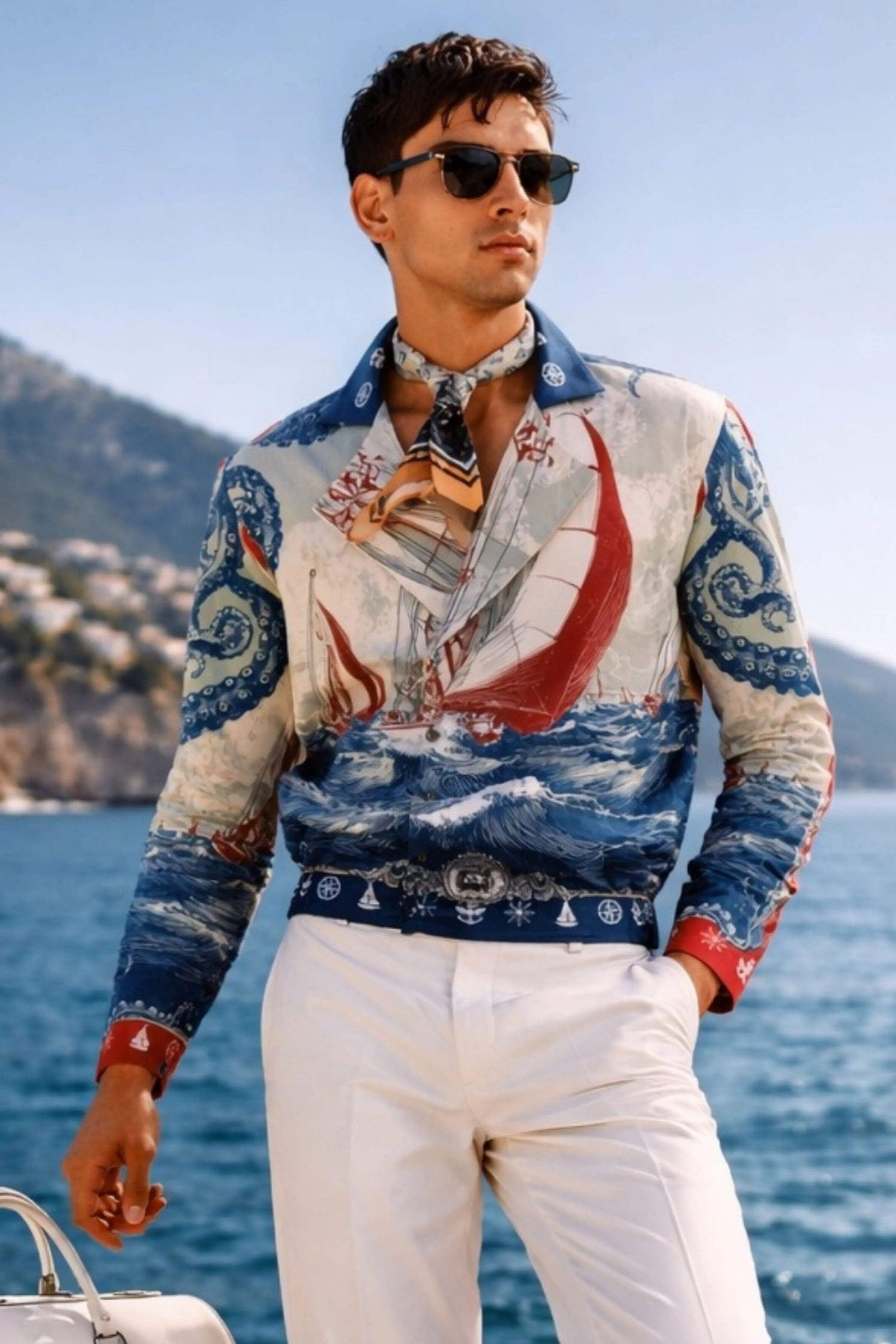 Sardinia Printed Crossover Shirt