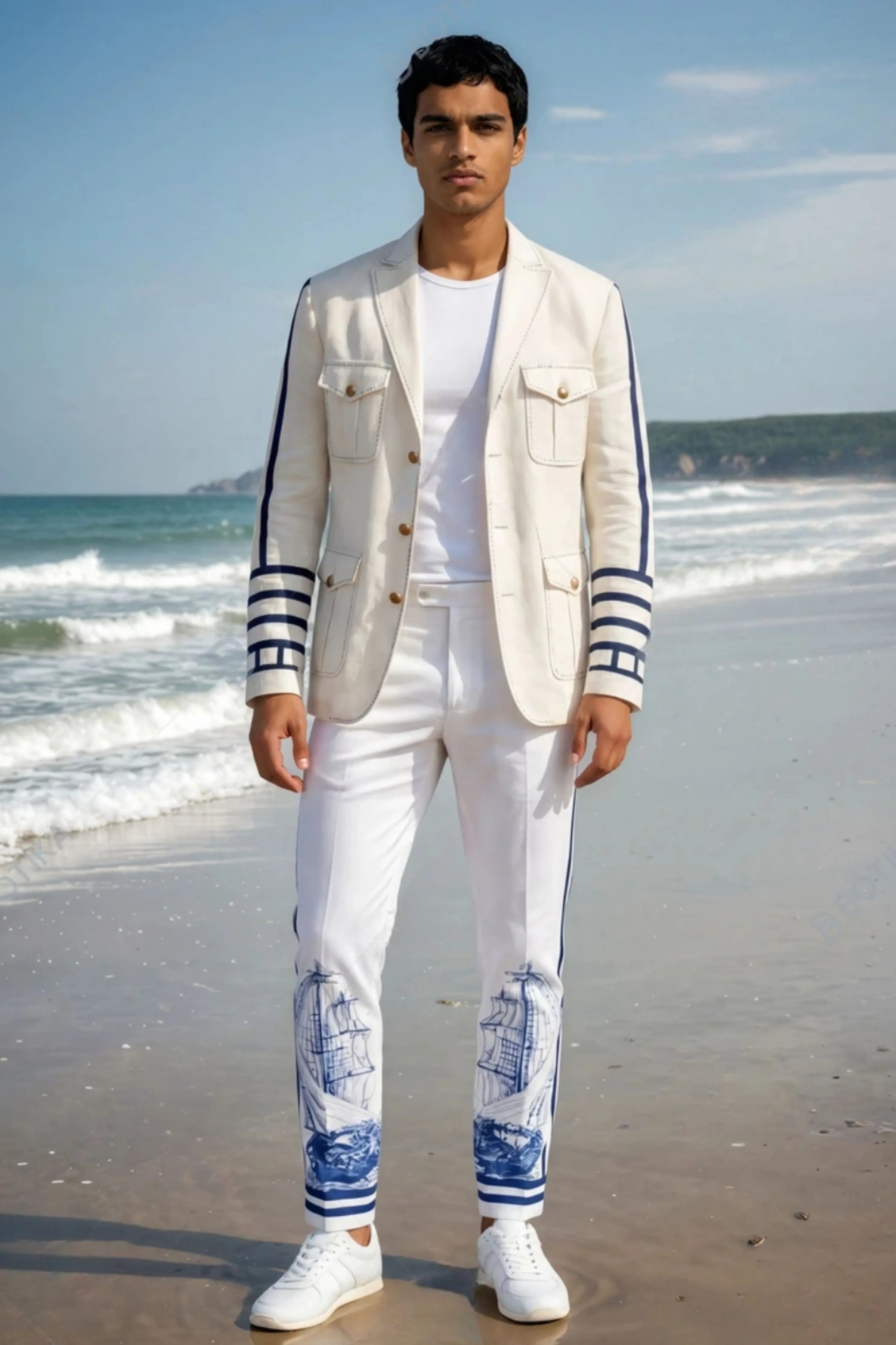 Sailor Engineered Printed Trousers