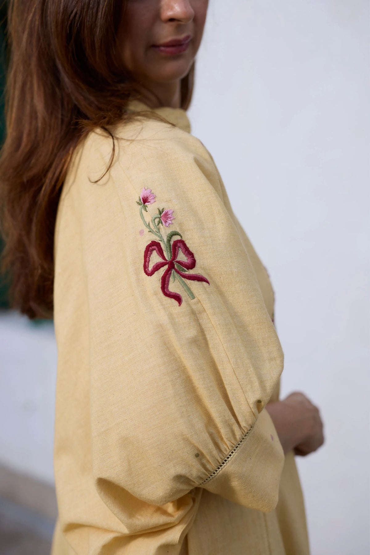 Brisa Kaftan Set In Yellow