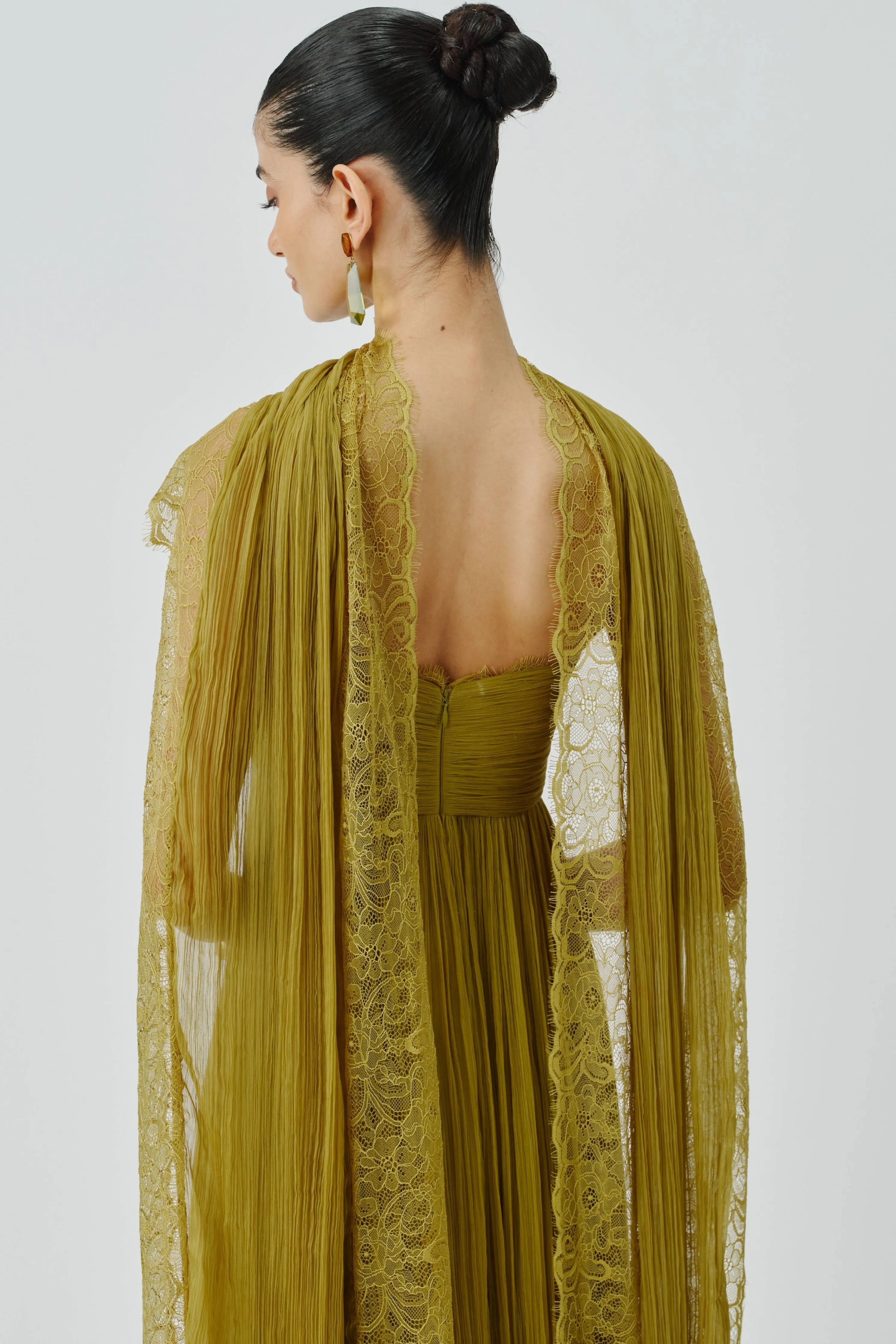 Chartreuse Ruched Dress